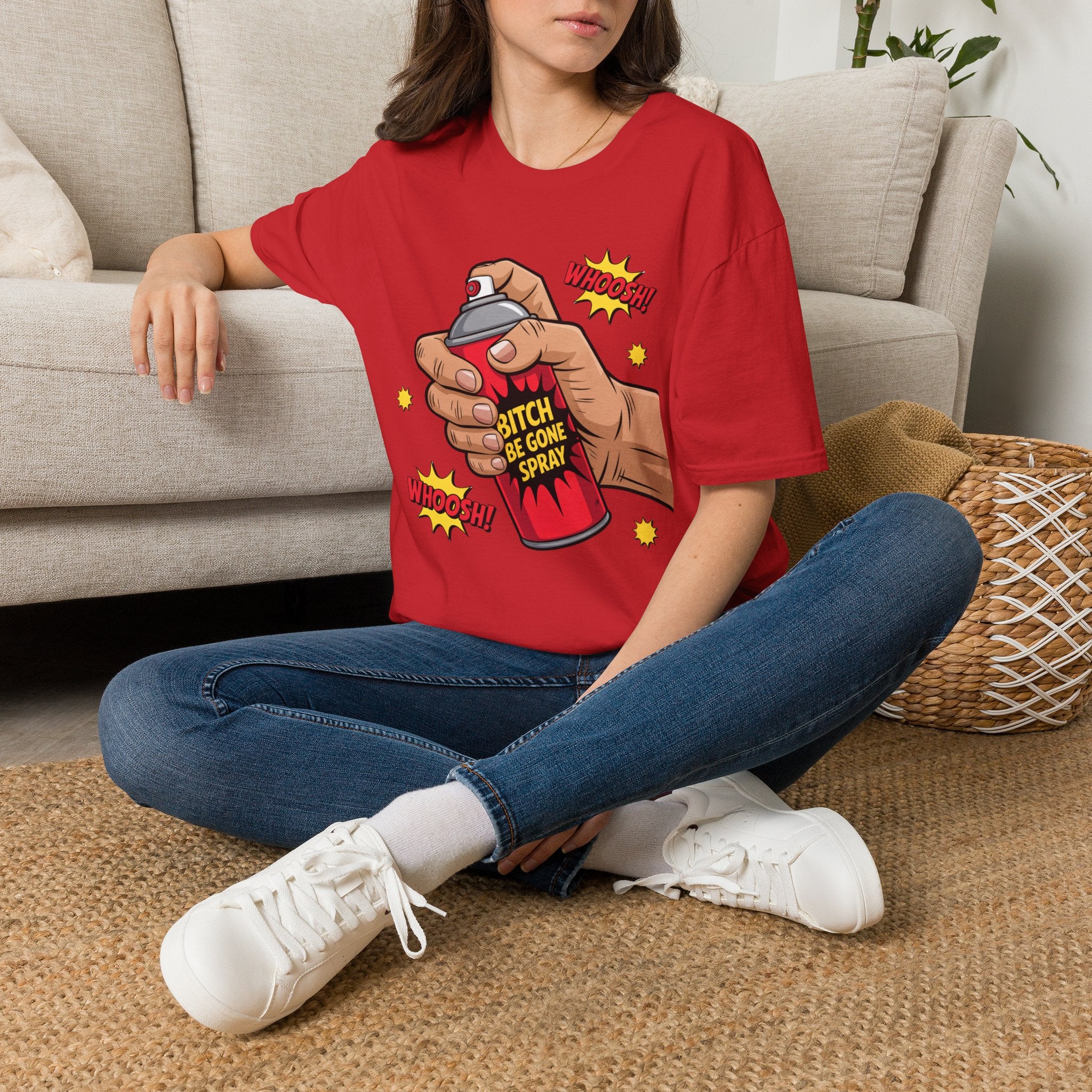 Funny 'Bitch, Be Gone' Spray T-Shirt — Pop Art Spray Can Graphic Tee
