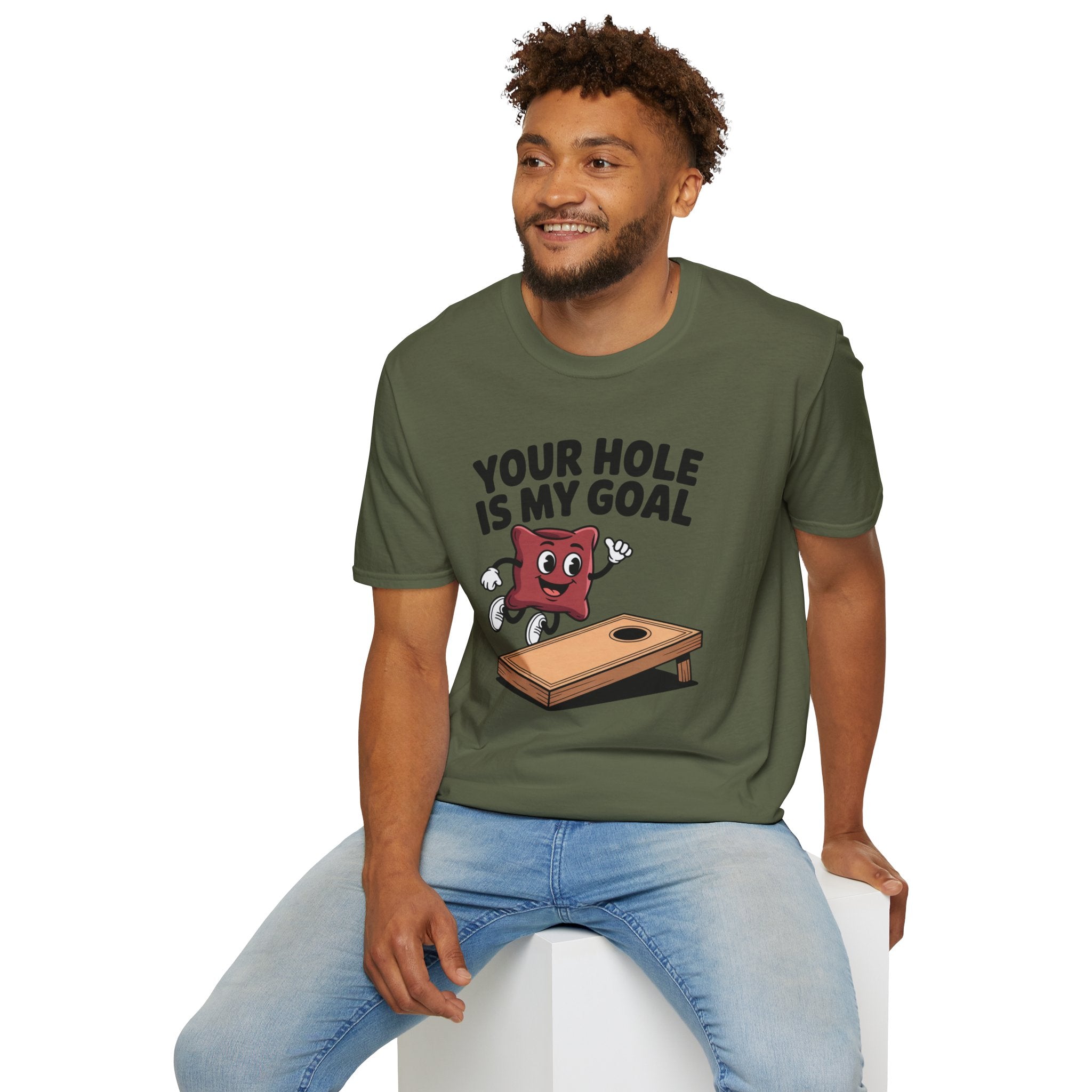 Cornhole Game T‑Shirt — "Your Hole Is My Goal" Funny Cornhole Tee