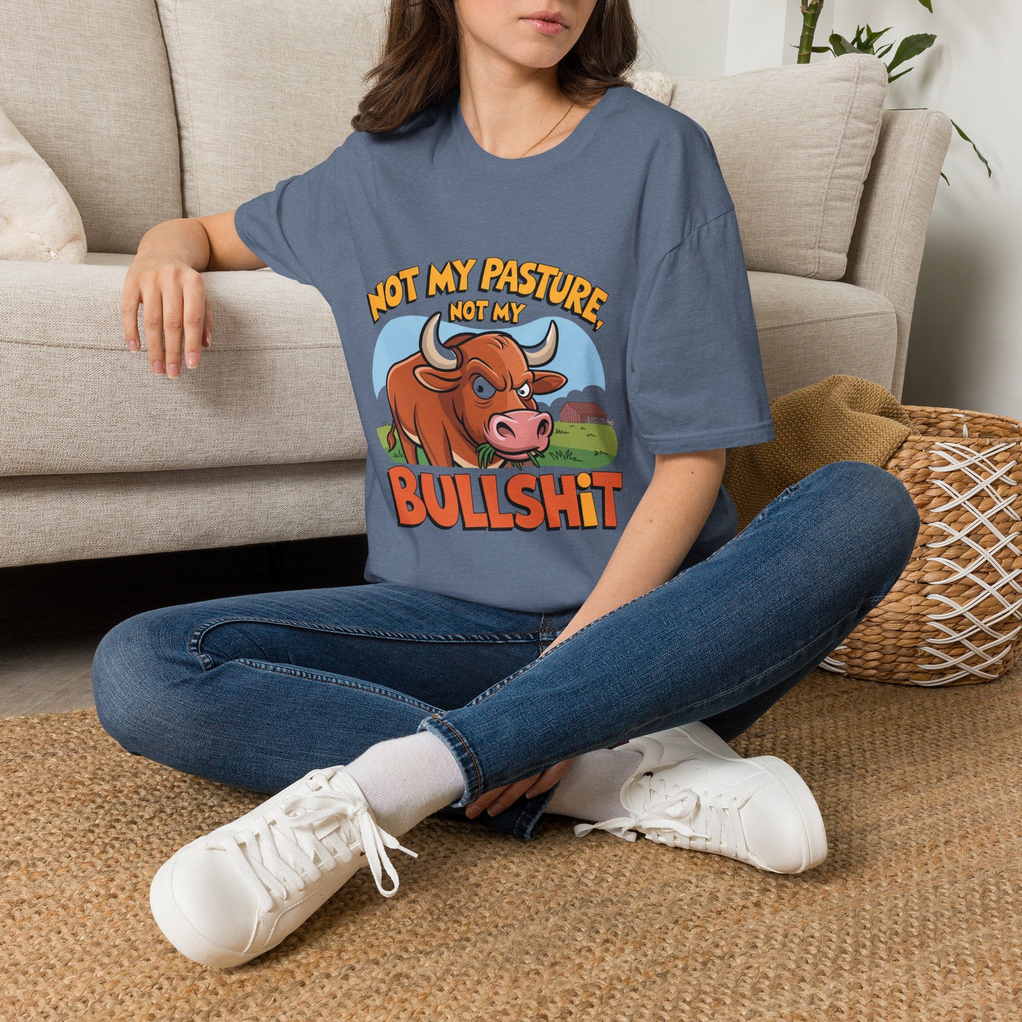Not My Pasture Not My Bullshit T-Shirt — Funny Cow Graphic Tee