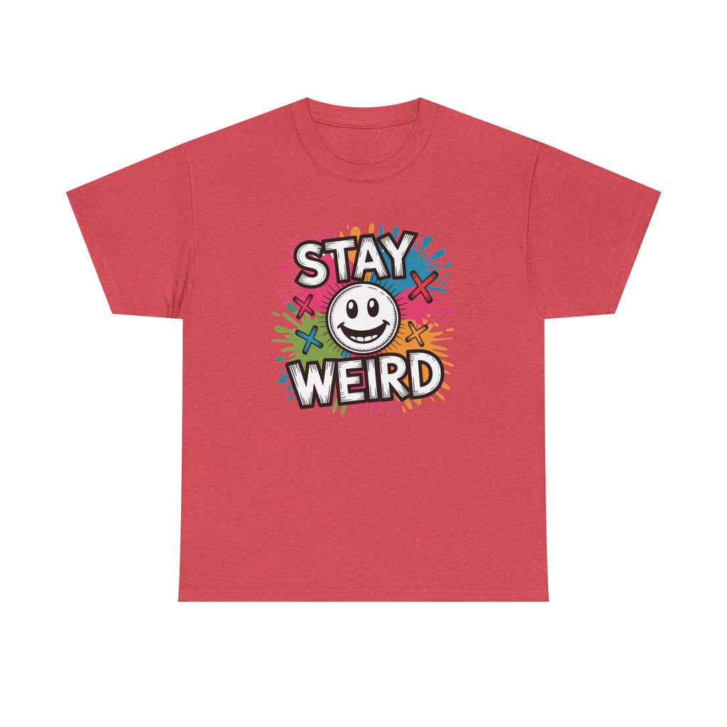 Stay Weird T-Shirt – Colorful Smiley Graphic Tee