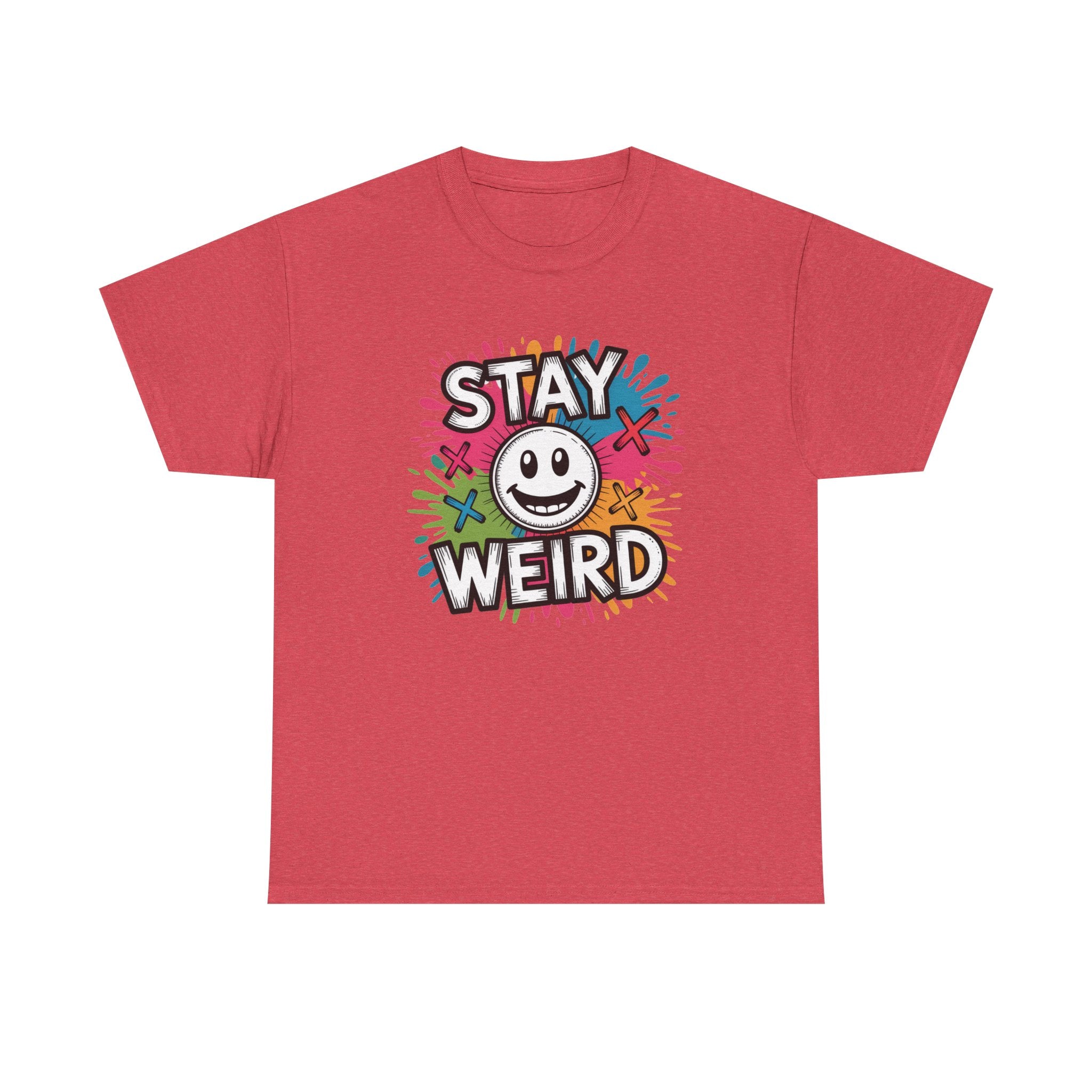 Stay Weird T-Shirt – Colorful Smiley Graphic Tee
