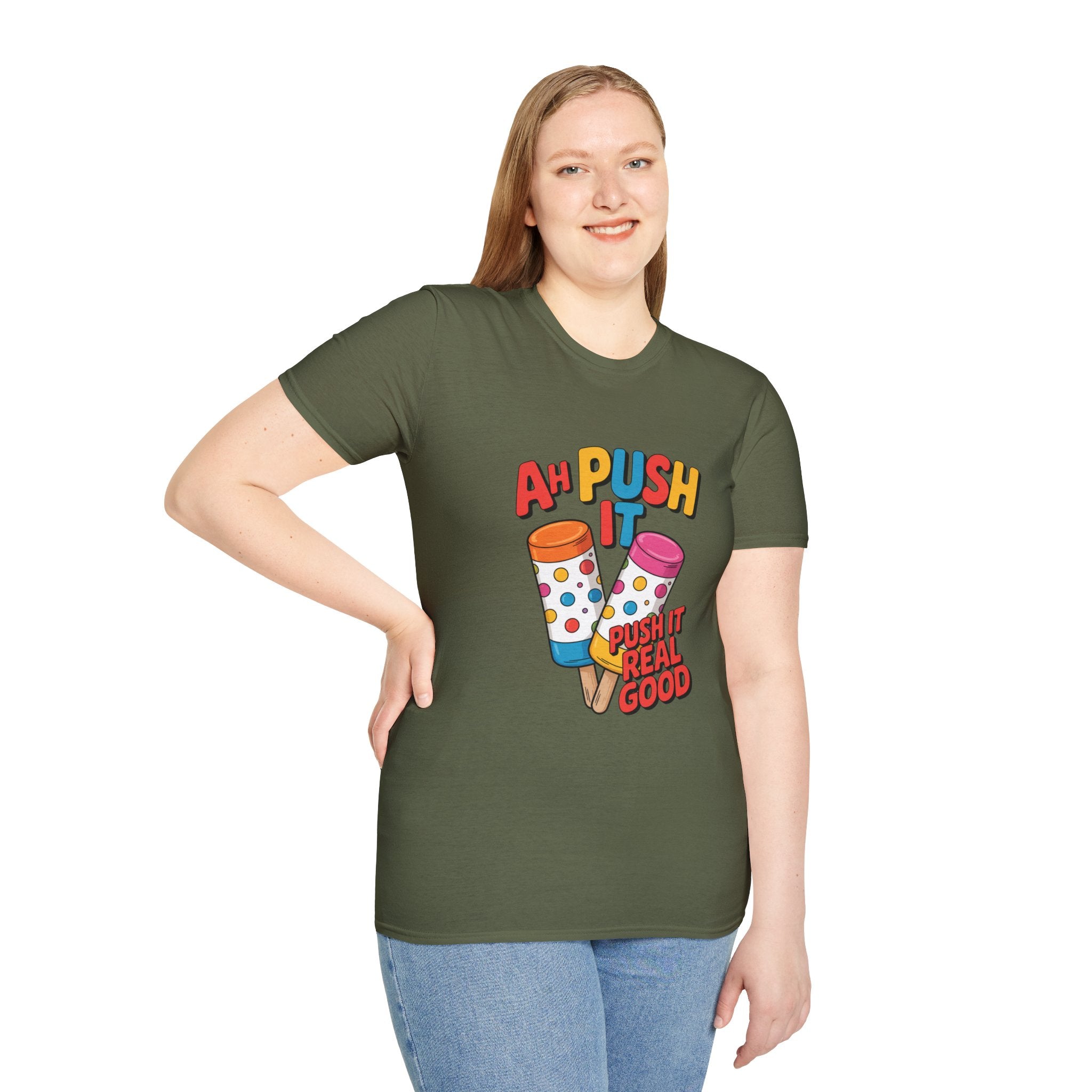 T-Shirt — “Ah Push It” Ice Cream Graphic Tee