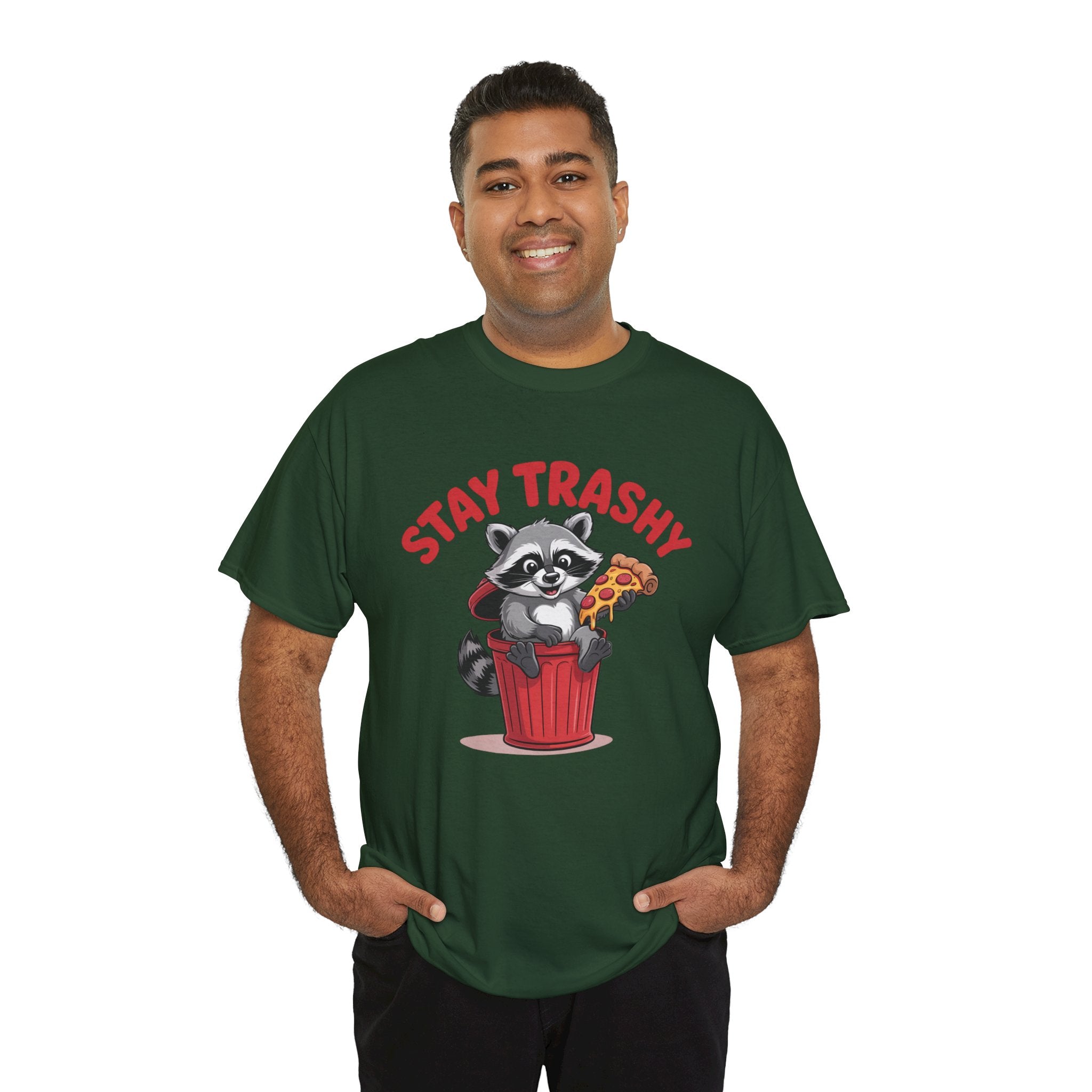 Funny Raccoon T-Shirt — Stay Trashy Humor Gift Tee for Women