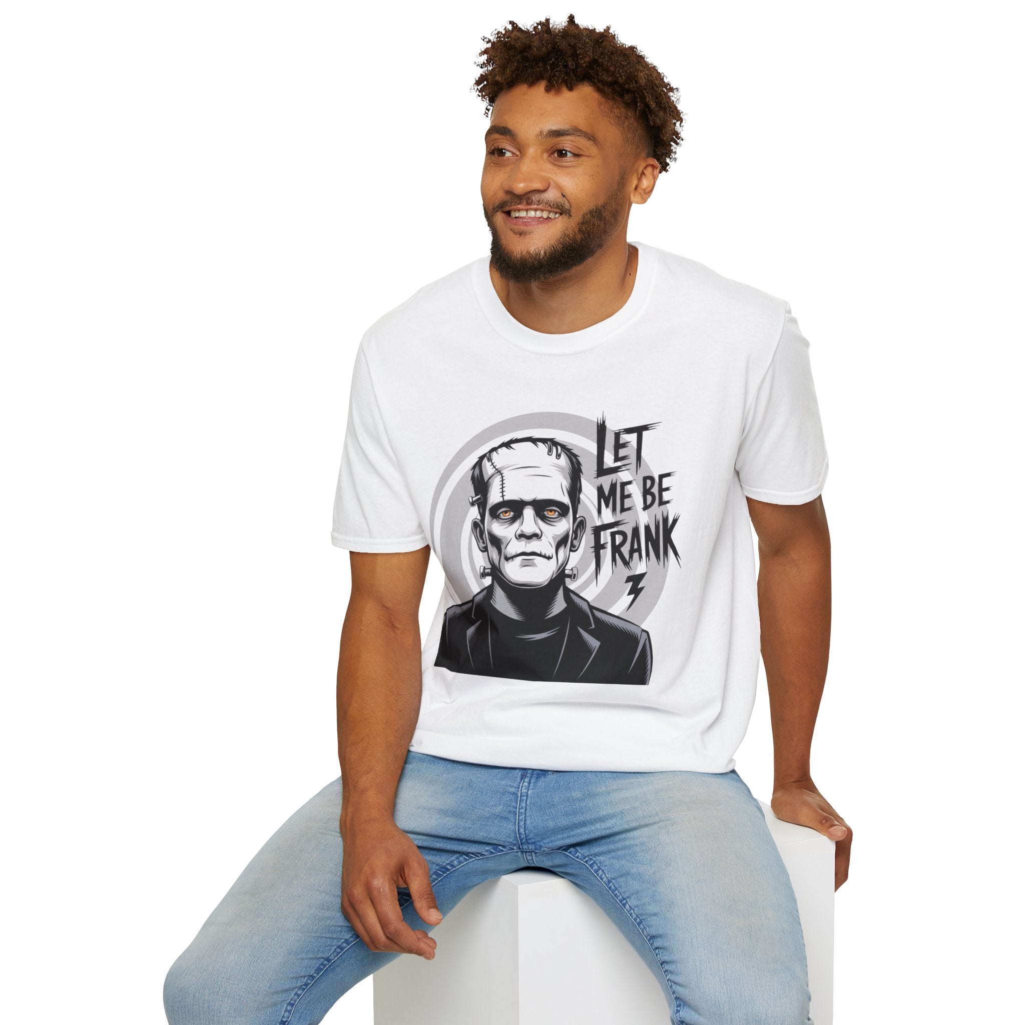 Frankenstein Monster Graphic T-Shirt — "Let Me Be Frank" Halloween Tee
