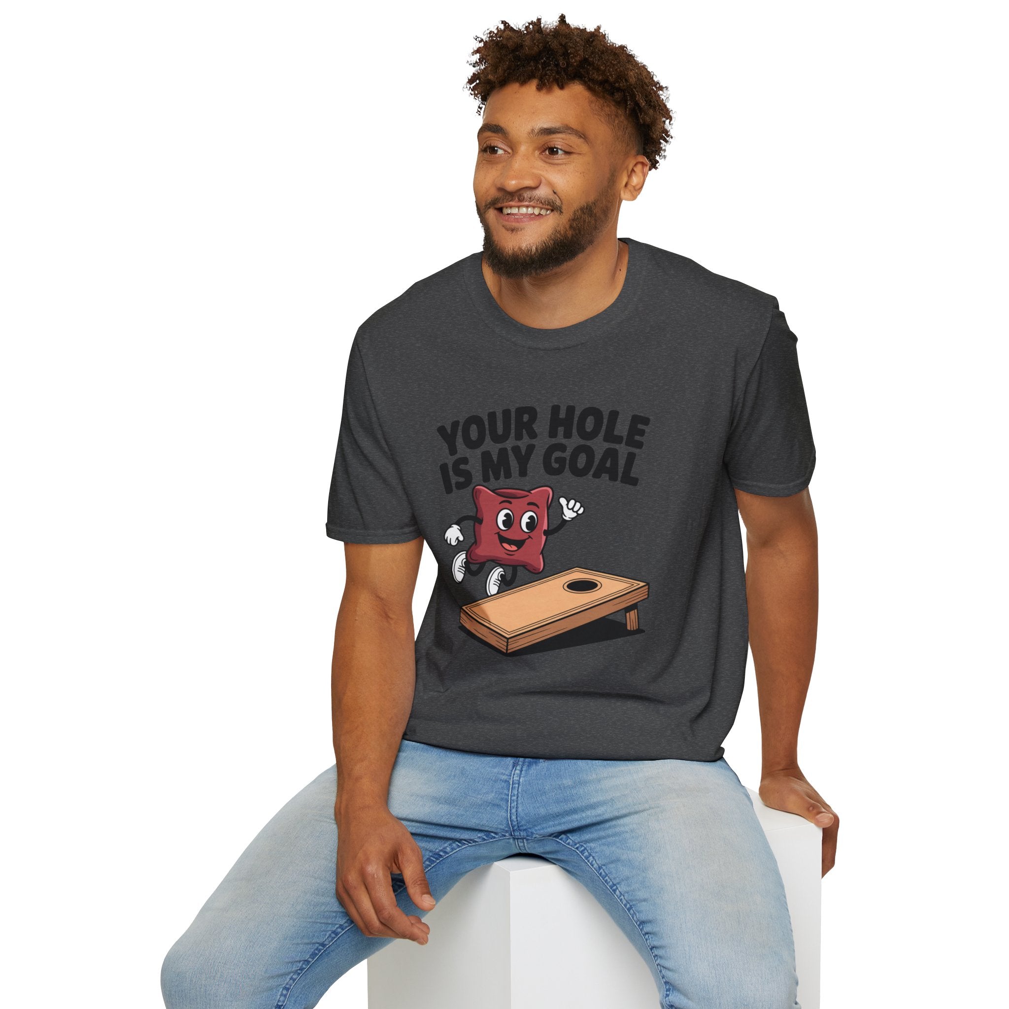 Cornhole Game T‑Shirt — "Your Hole Is My Goal" Funny Cornhole Tee