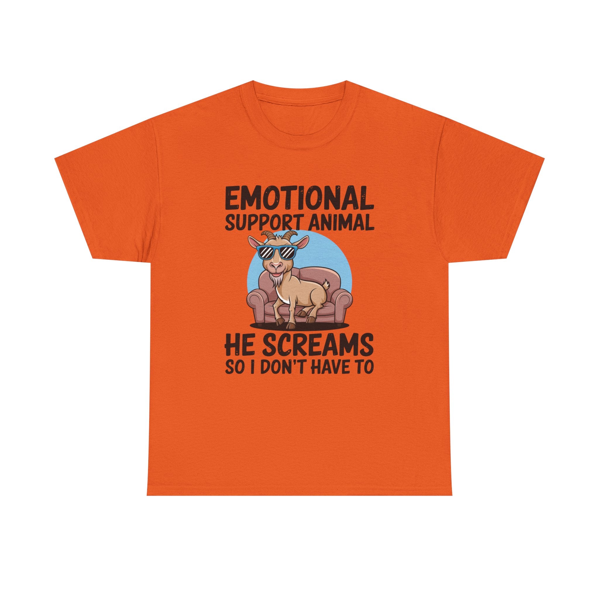 Funny Goat T-Shirt — He Screams So I Don't Have To Emotional Support Animal Gift Tee