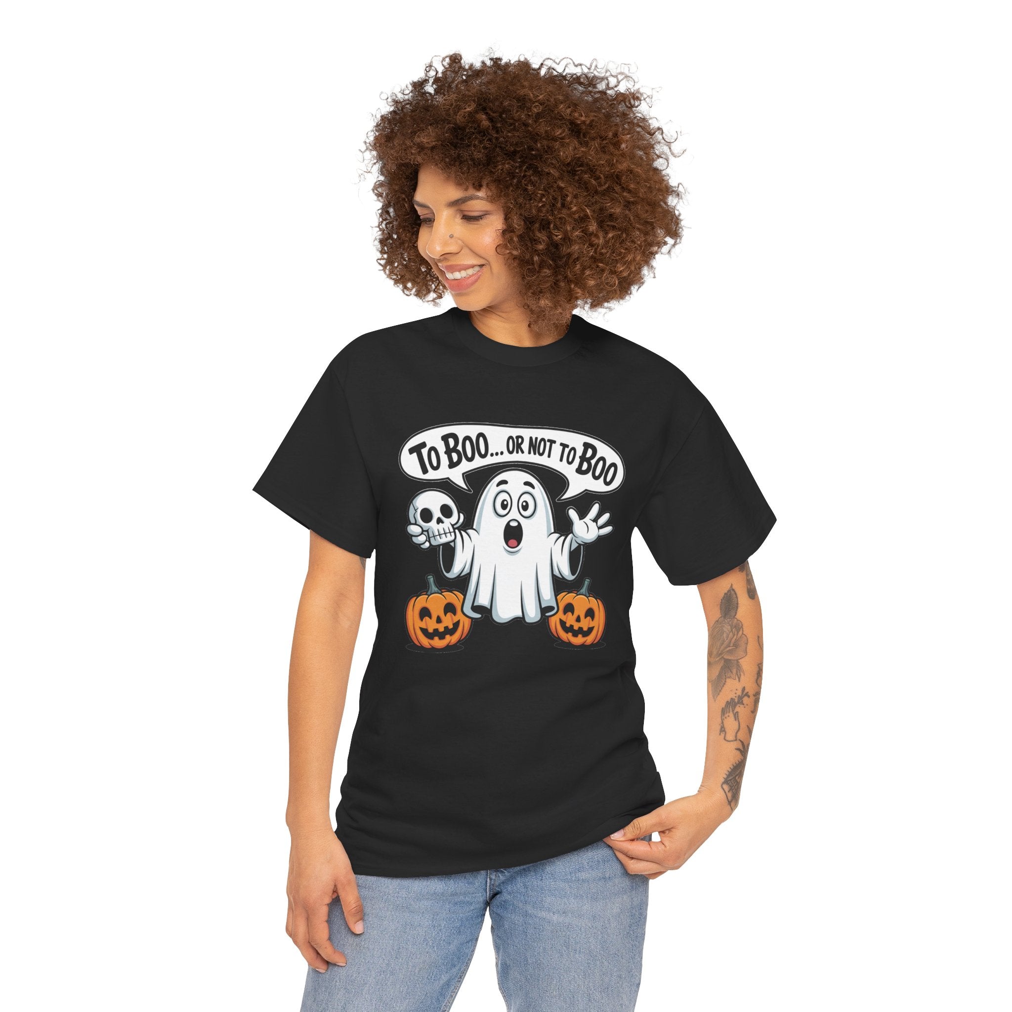 Halloween Ghost Tee - "To Boo... or Not to Boo" Cute Spooky Graphic T-Shirt