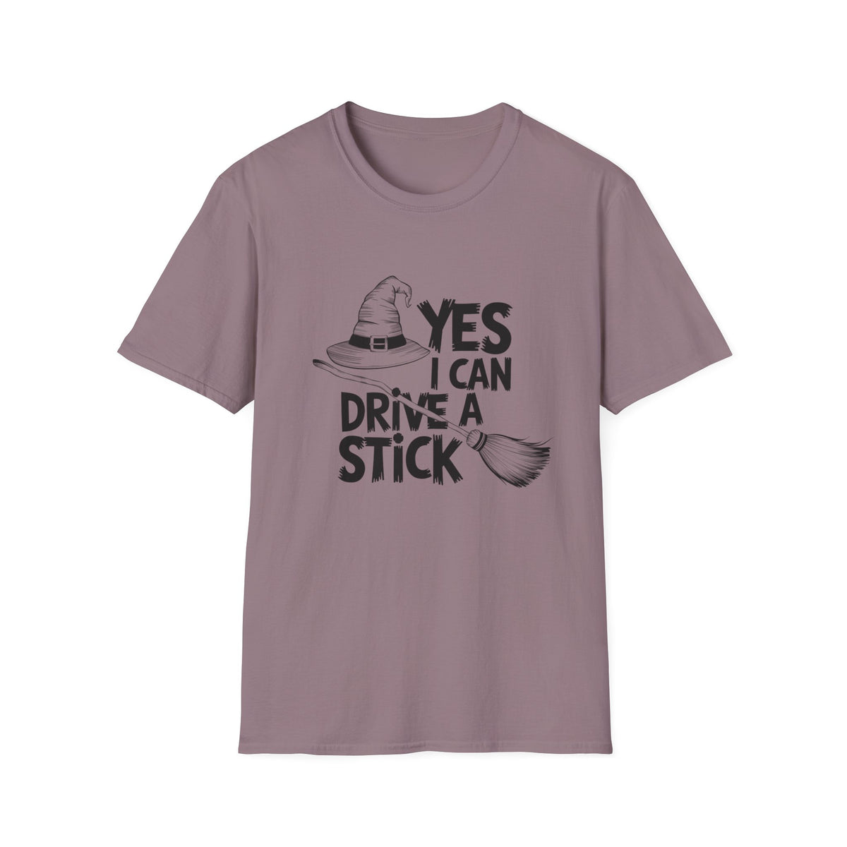 Witch Hat Tee - "Yes I Can Drive a Stick" Halloween T-Shirt