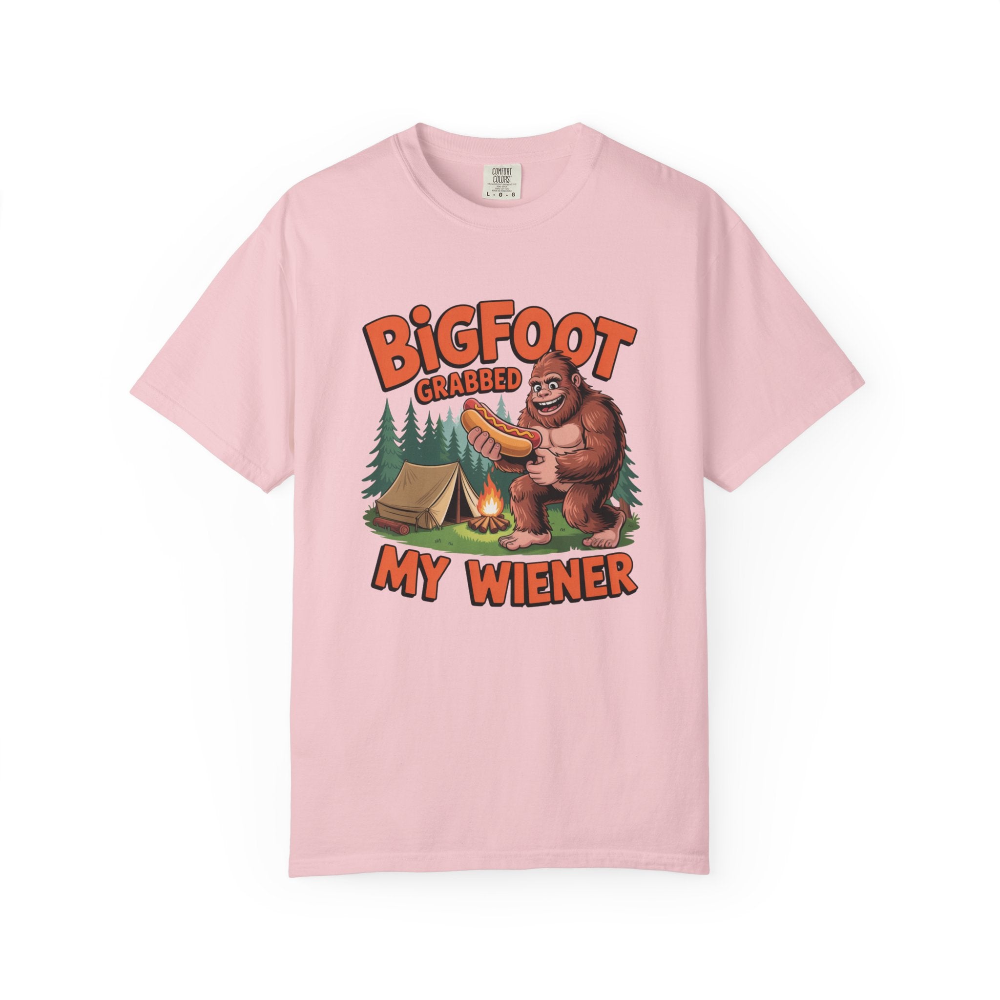 Bigfoot Grabbed My Wiener T-Shirt — Funny Camping Sasquatch Tee