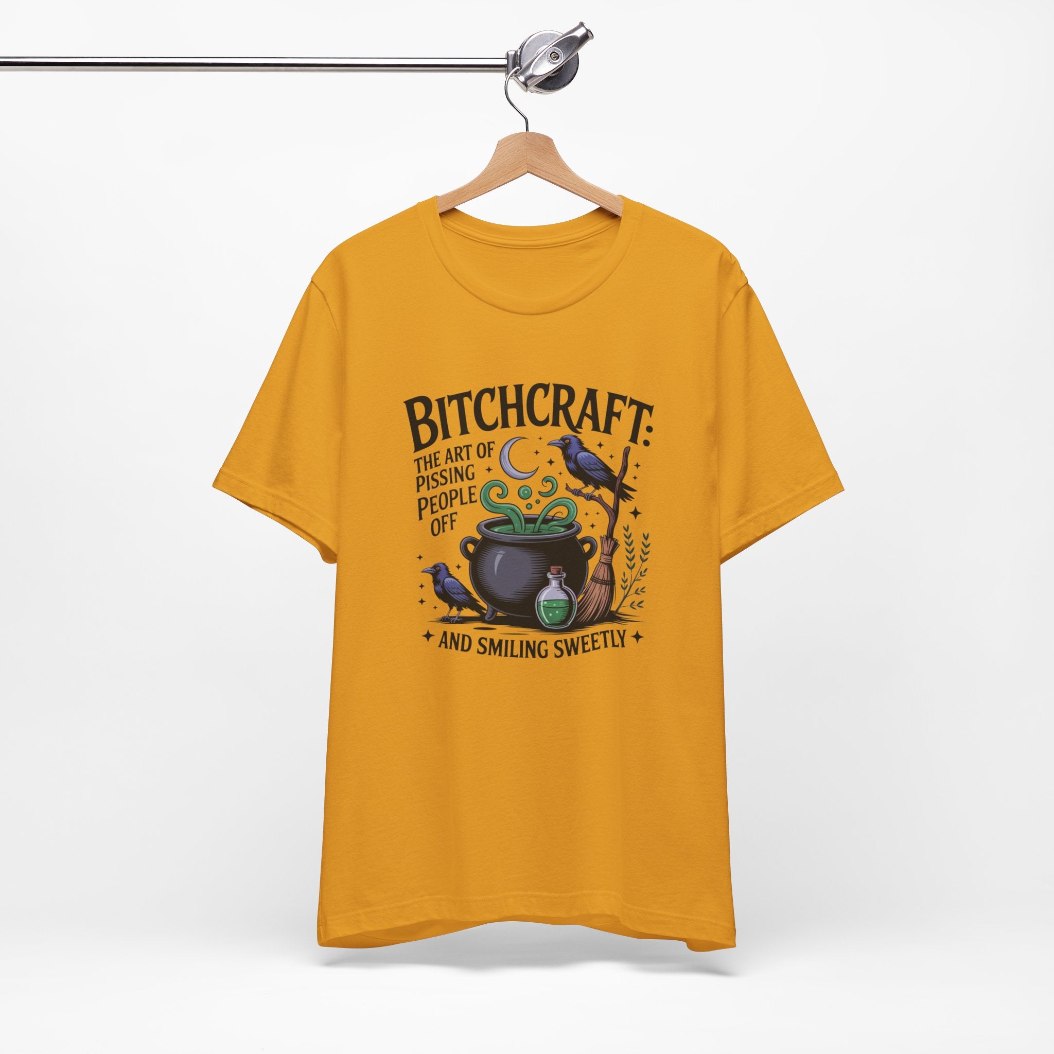 Bitchcraft Tee — "The Art of Pissing People Off and Smiling Sweetly" Witchy Graphic T‑Shirt