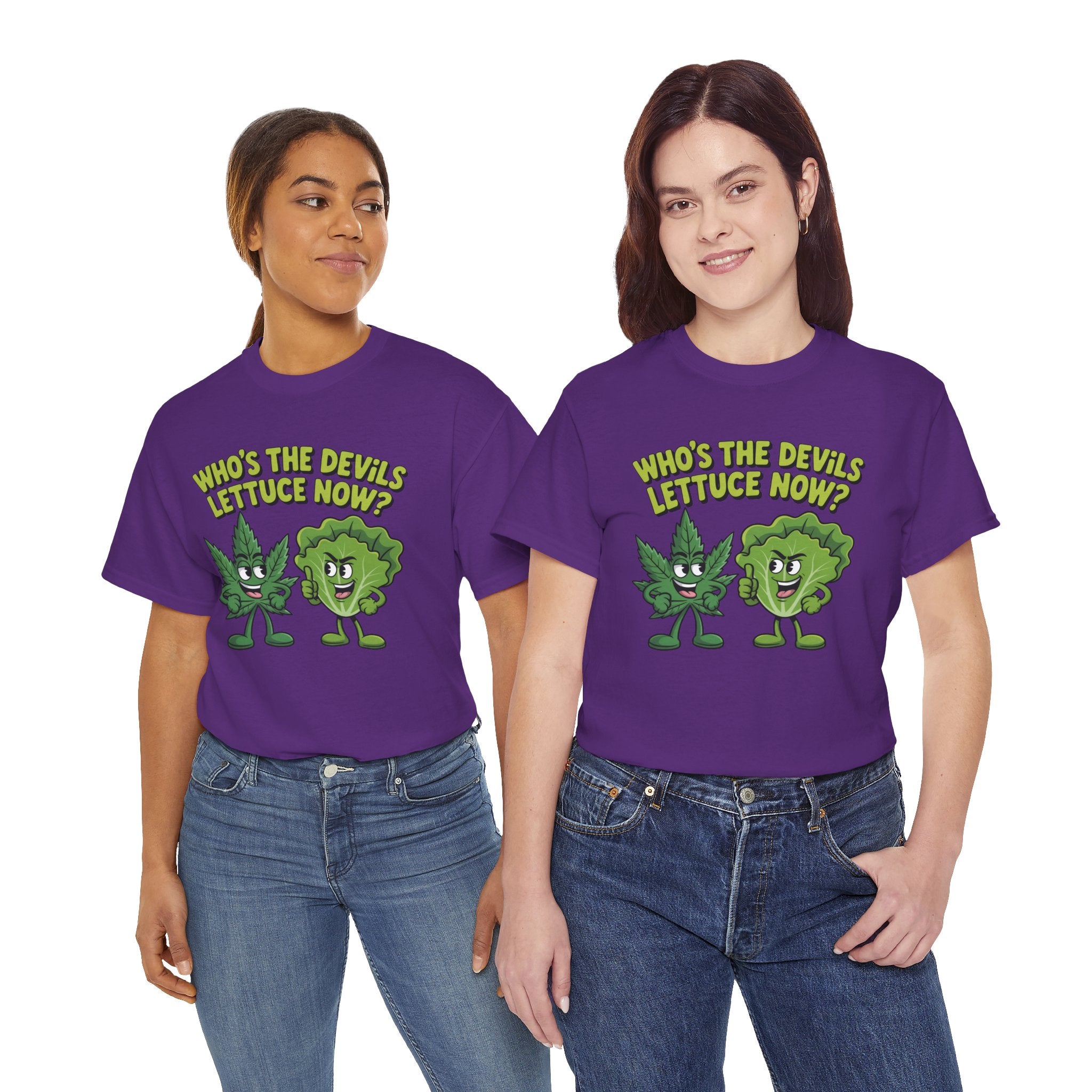 Funny Weed Humor Graphic T-Shirt — Who's the Devil's Lettuce Now Gift Tee for Men Women