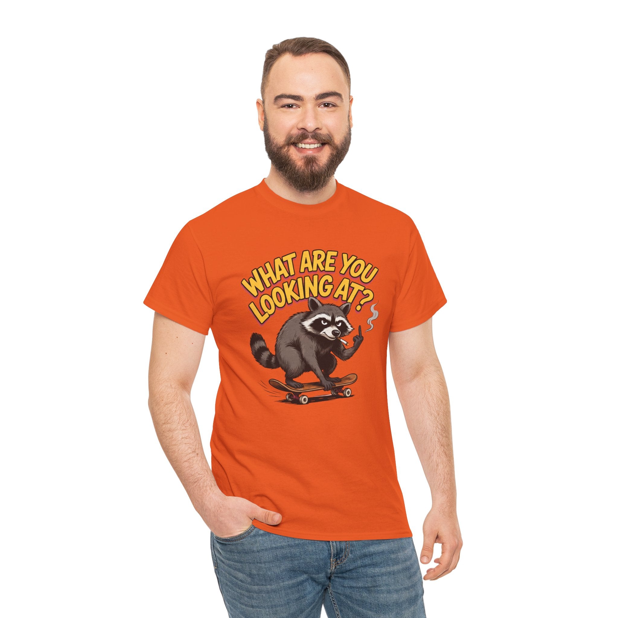 Funny Raccoon Graphic T-Shirt — What Are You Looking At Skater Humor Gift Tee