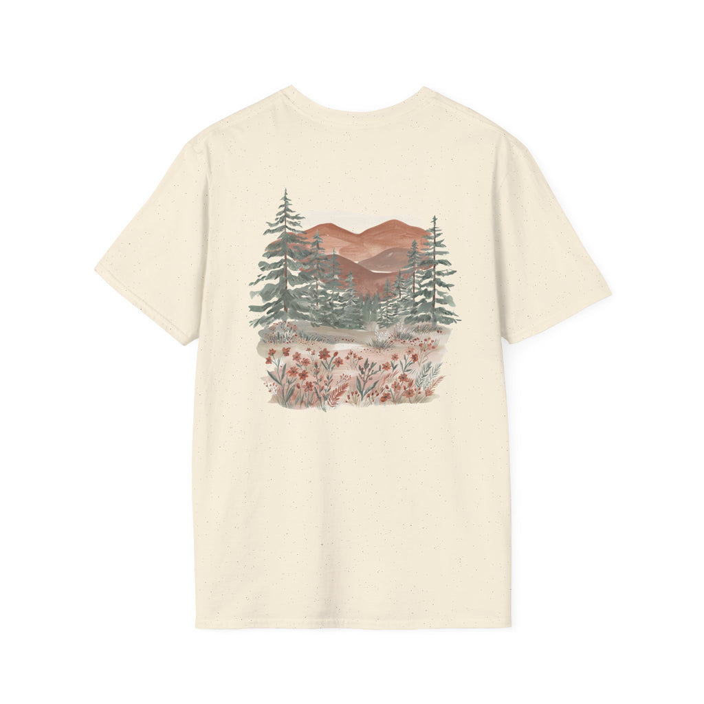 Floral Corner Tee — Minimal Wildflower Pocket T‑Shirt