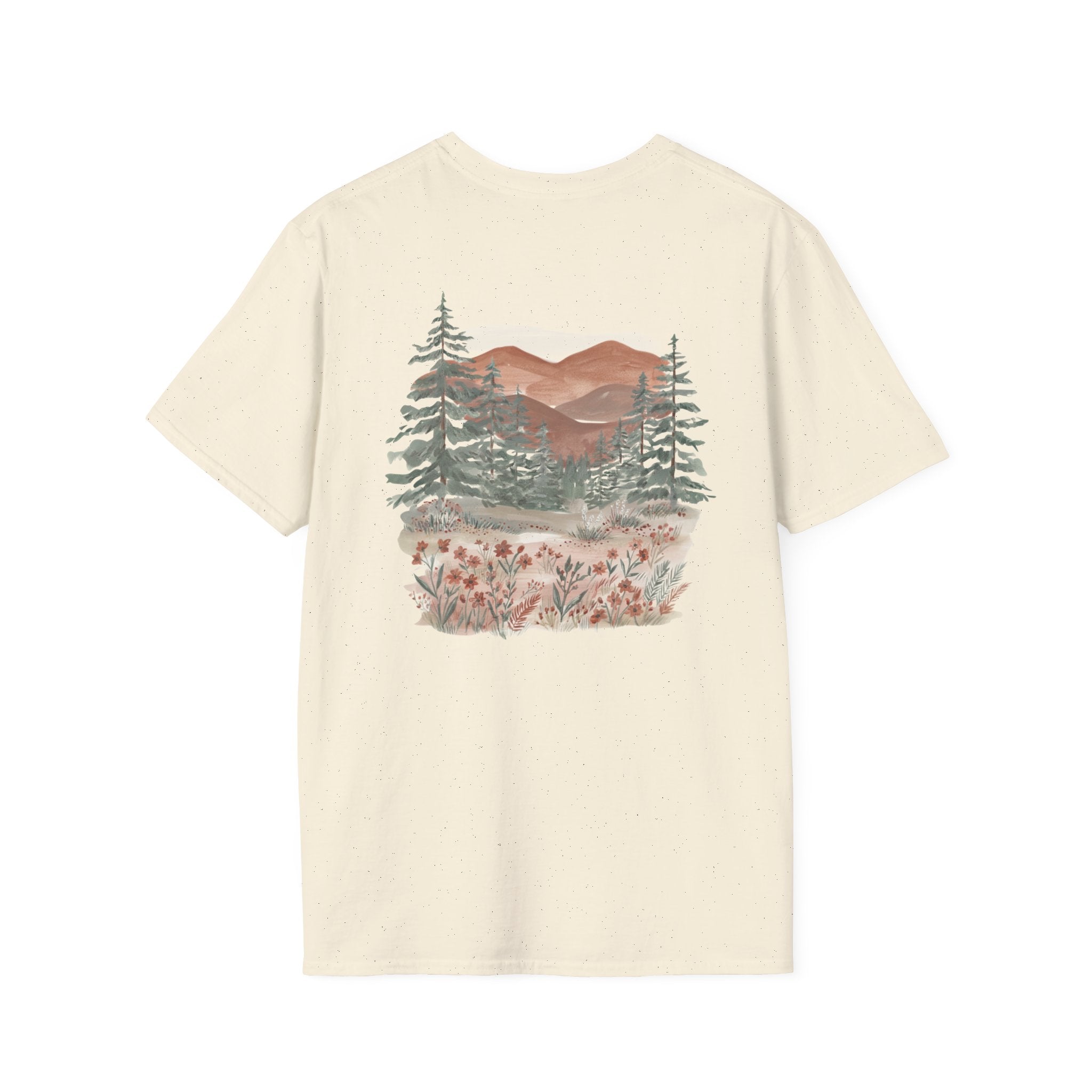 Floral Corner Tee — Minimal Wildflower Pocket T‑Shirt