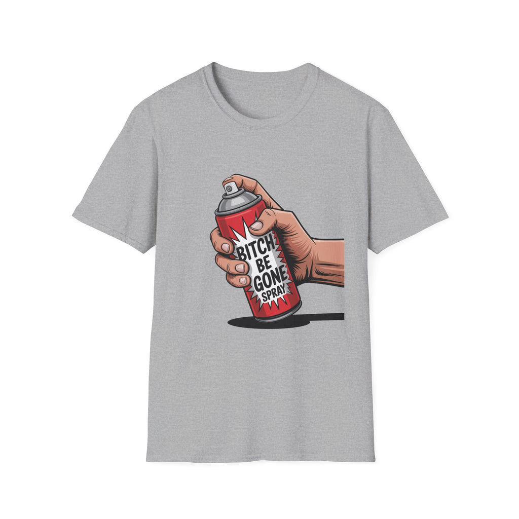 Funny 'Bitch, Be Gone' Spray T-Shirt — Pop Art Spray Can Graphic Tee