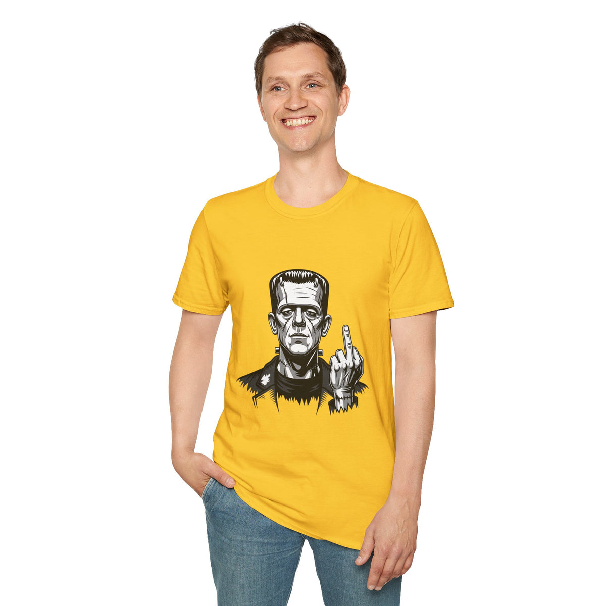 Frankenstein Middle Finger T-Shirt — Funny Gothic Monster Tee