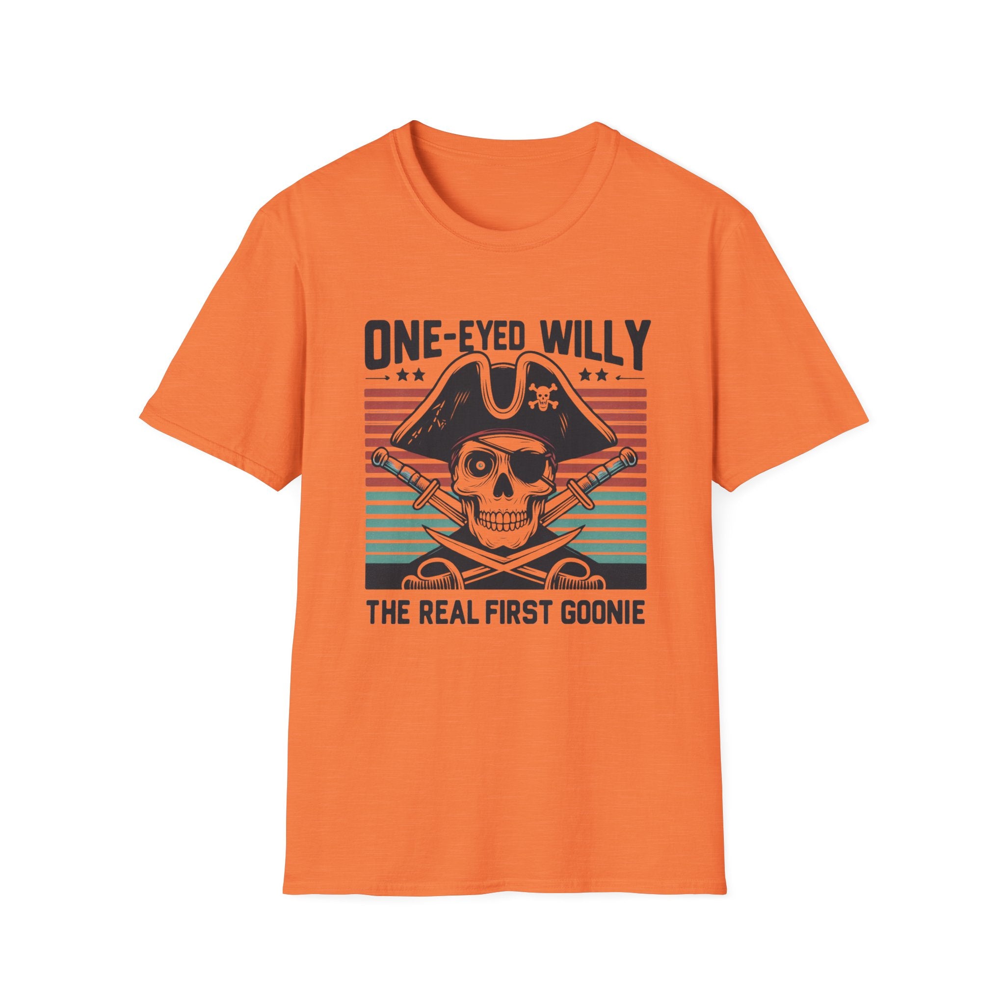 One-Eyed Willy Skull T-Shirt — Vintage Pirate 'The Real First Goonie' Tee