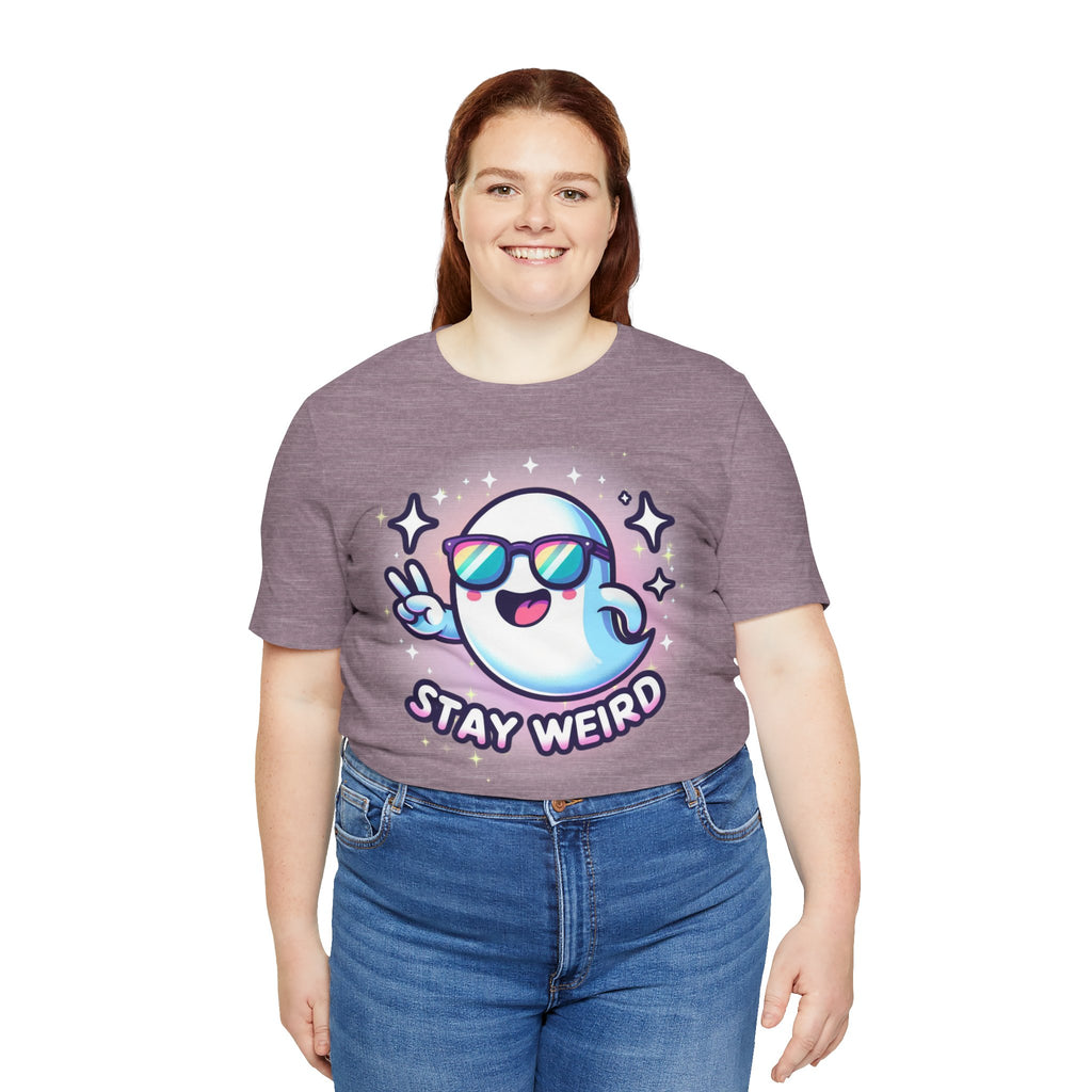 Stay Weird Ghost T-Shirt — Cute Cartoon Ghost with Sunglasses