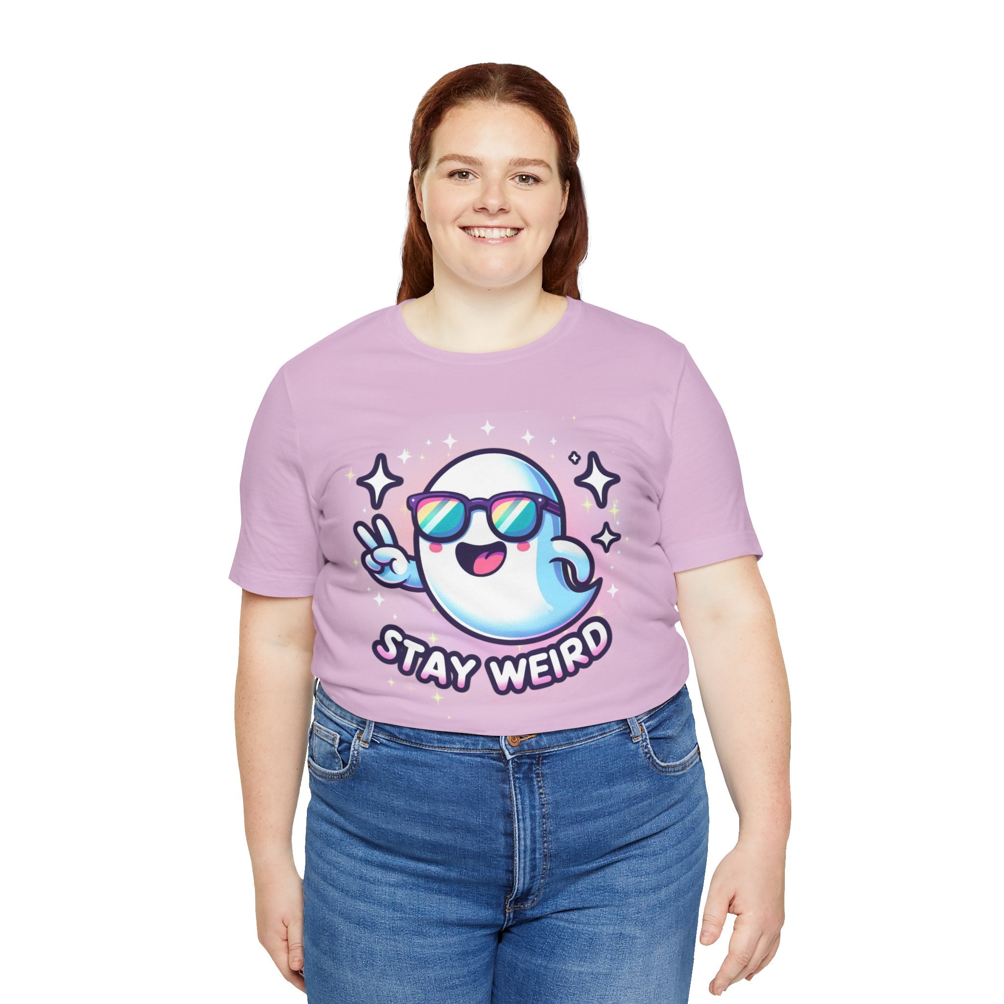 Stay Weird Ghost T-Shirt — Cute Cartoon Ghost with Sunglasses