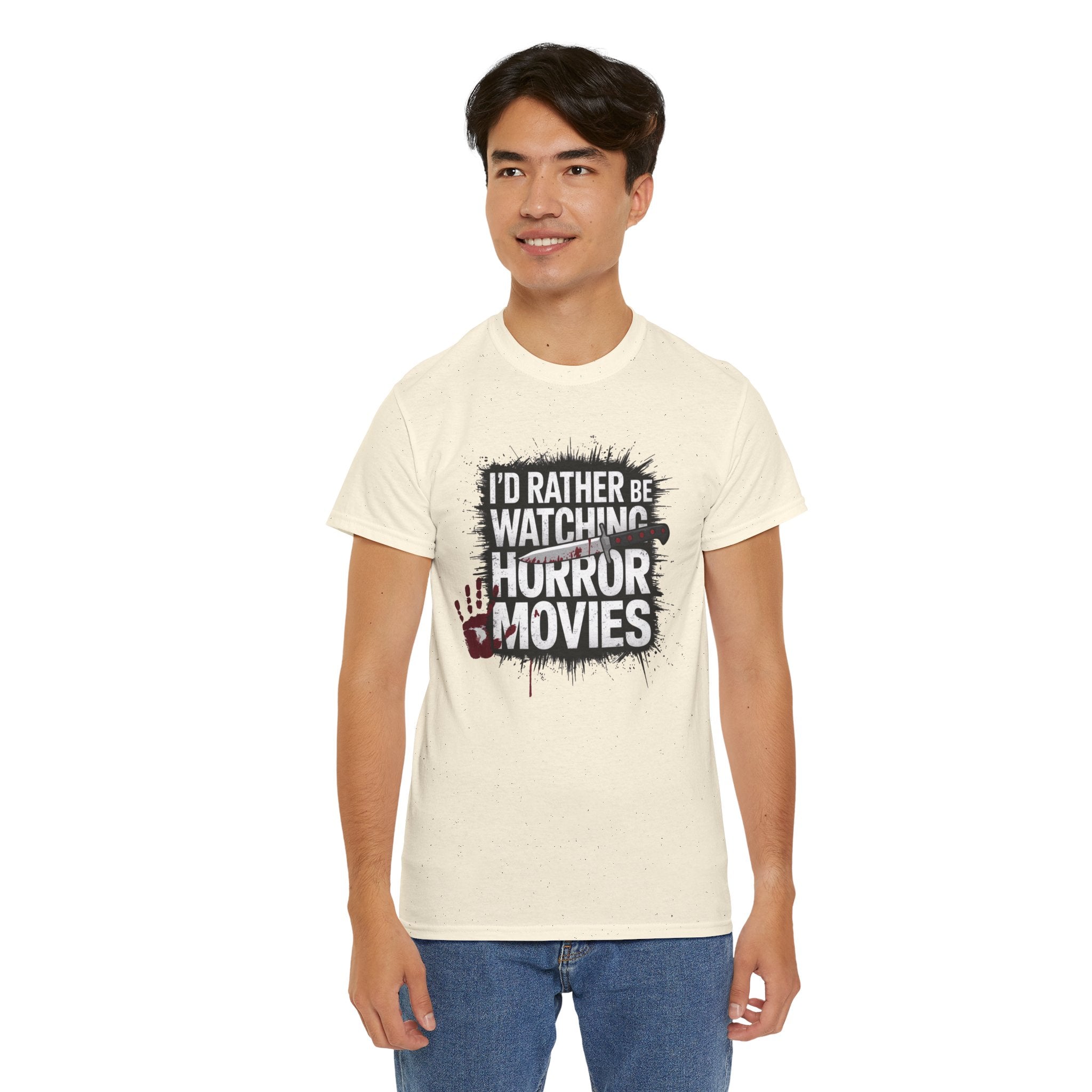 Horror Movie Fan T-Shirt — "I'd Rather Be Watching Horror Movies" Graphic Tee