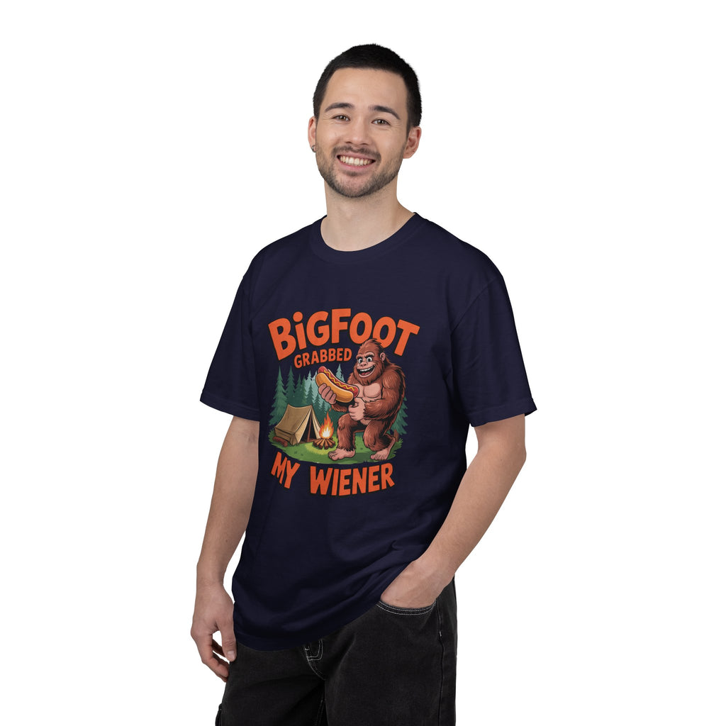 Bigfoot Grabbed My Wiener T-Shirt — Funny Camping Sasquatch Tee
