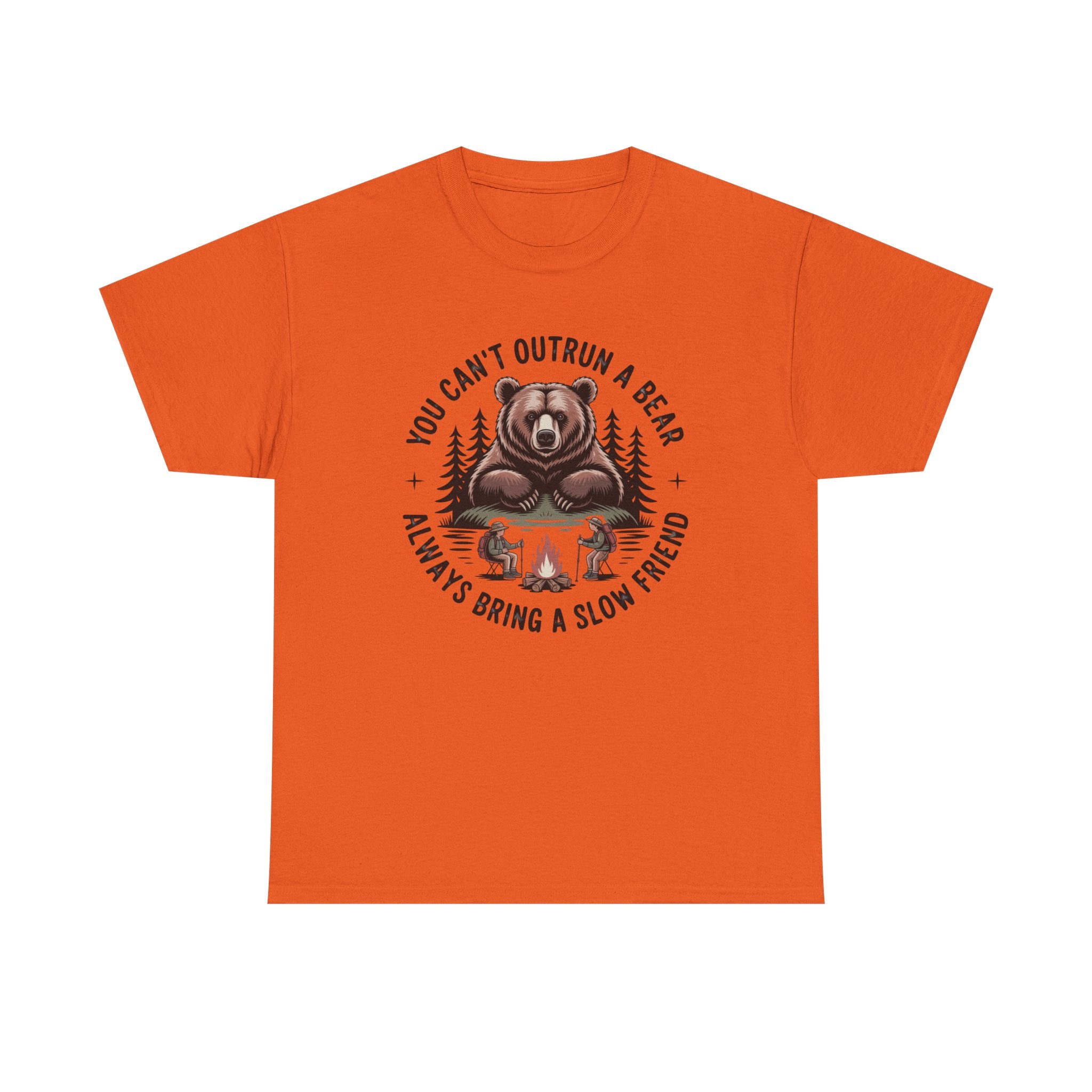 Bear Campfire T‑Shirt — "You Can't Outrun a Bear, Always Bring a Slow Friend" Camping Tee