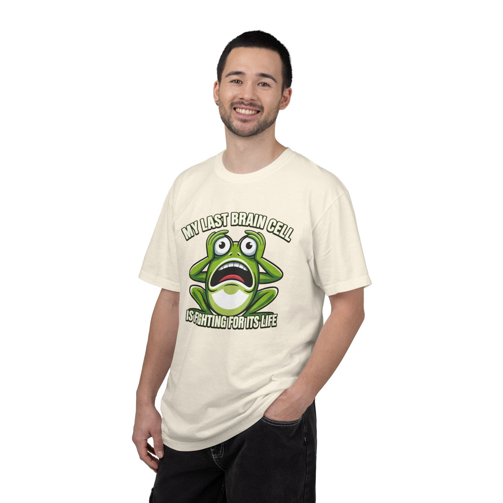 Funny Frog Graphic T-Shirt — My Last Brain Cell Is Fighting For Its Life Humor Gift Tee for Women