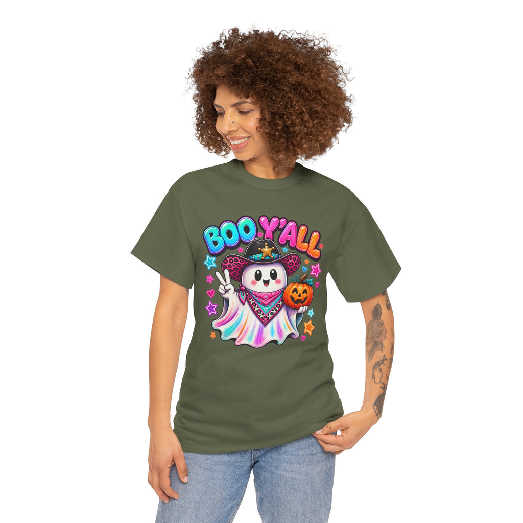 Boo Y’all Ghost Tee — Cute Halloween Pumpkin Trick-or-Treat T-Shirt