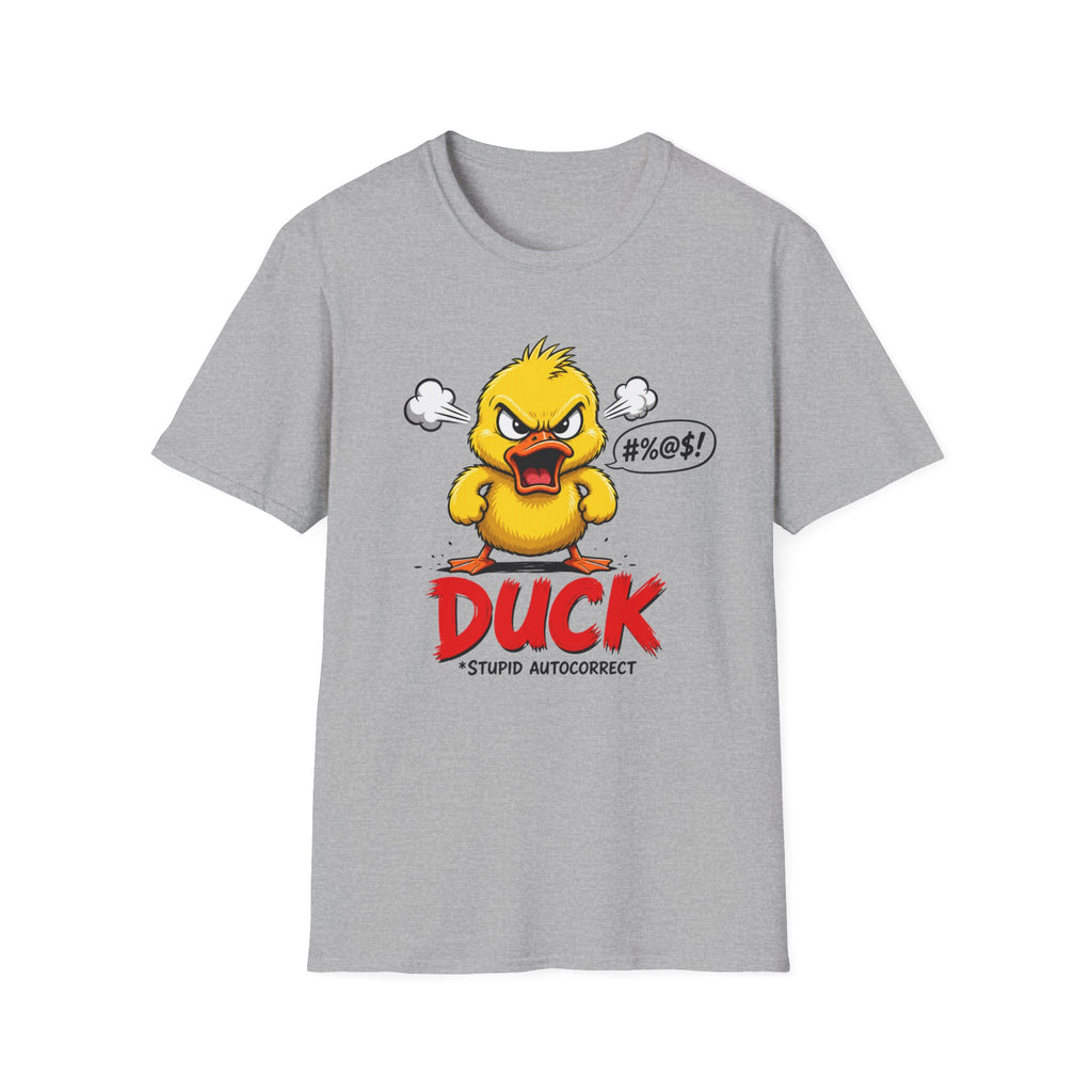 Angry Duck T-Shirt — Funny "Duck (Stupid Autocorrect)" Graphic Tee
