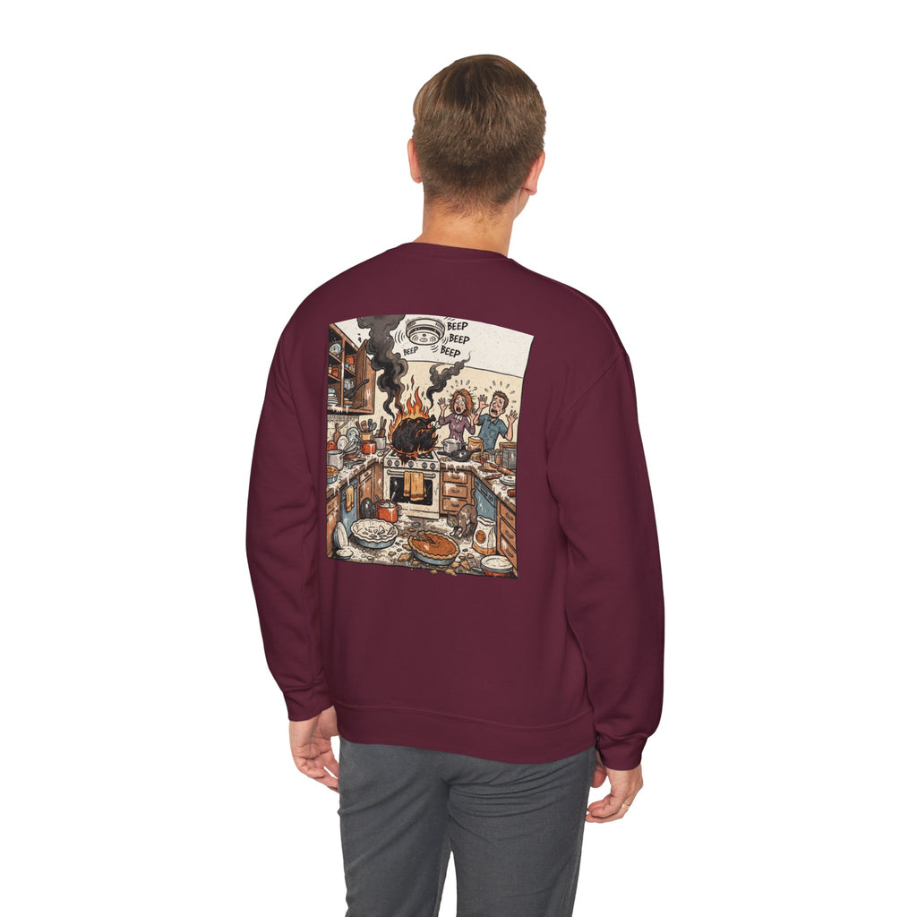 Funny Thanksgiving Chef Crewneck Sweatshirt — Certified Thanksgiving Chef Kitchen Disaster Humor Gift Pullover