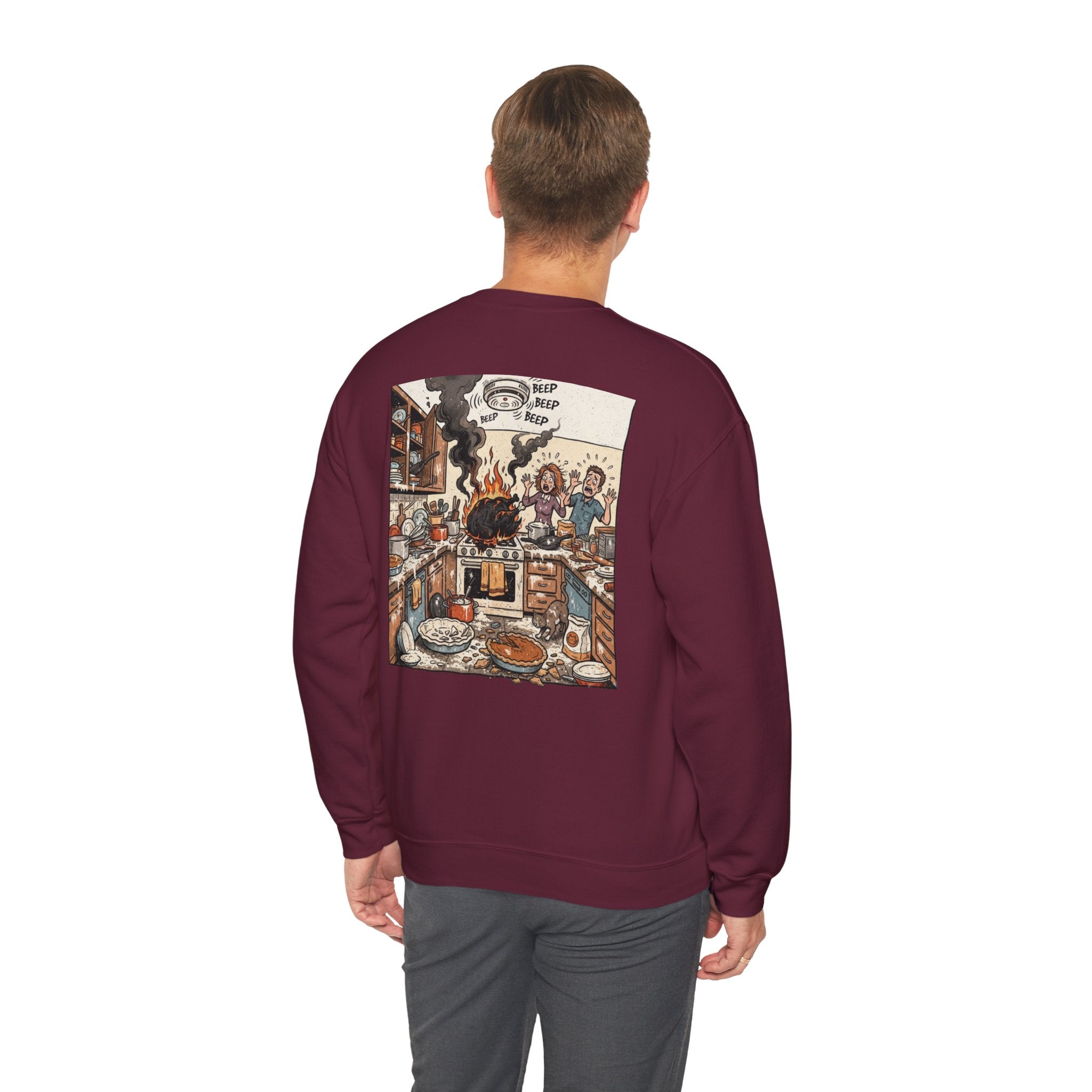 Funny Thanksgiving Chef Crewneck Sweatshirt — Certified Thanksgiving Chef Kitchen Disaster Humor Gift Pullover