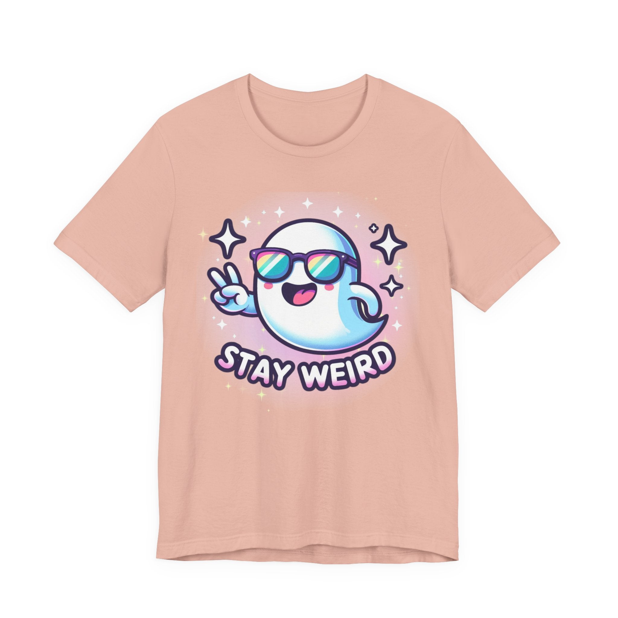 Stay Weird Ghost T-Shirt — Cute Cartoon Ghost with Sunglasses