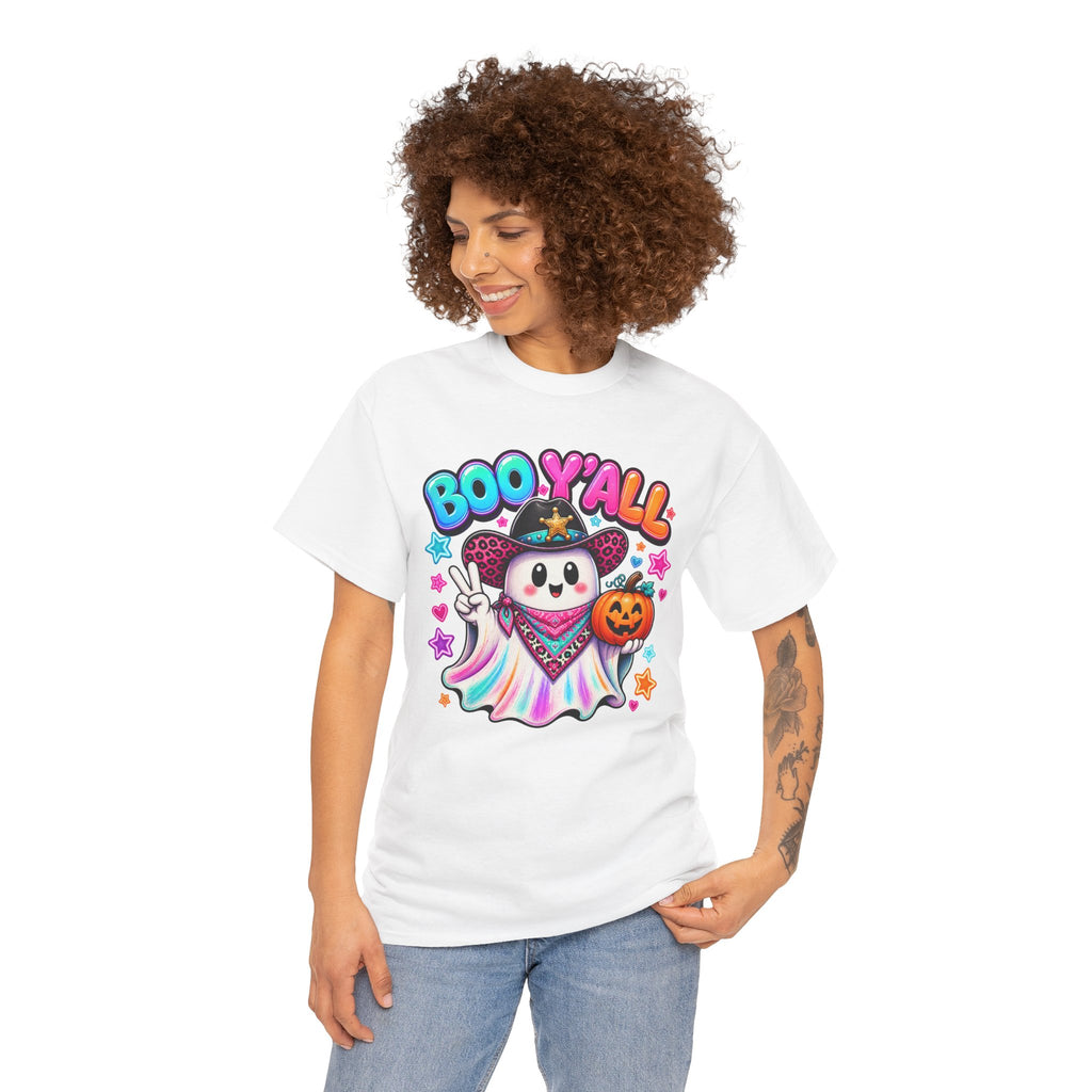 Boo Y’all Ghost Tee — Cute Halloween Pumpkin Trick-or-Treat T-Shirt