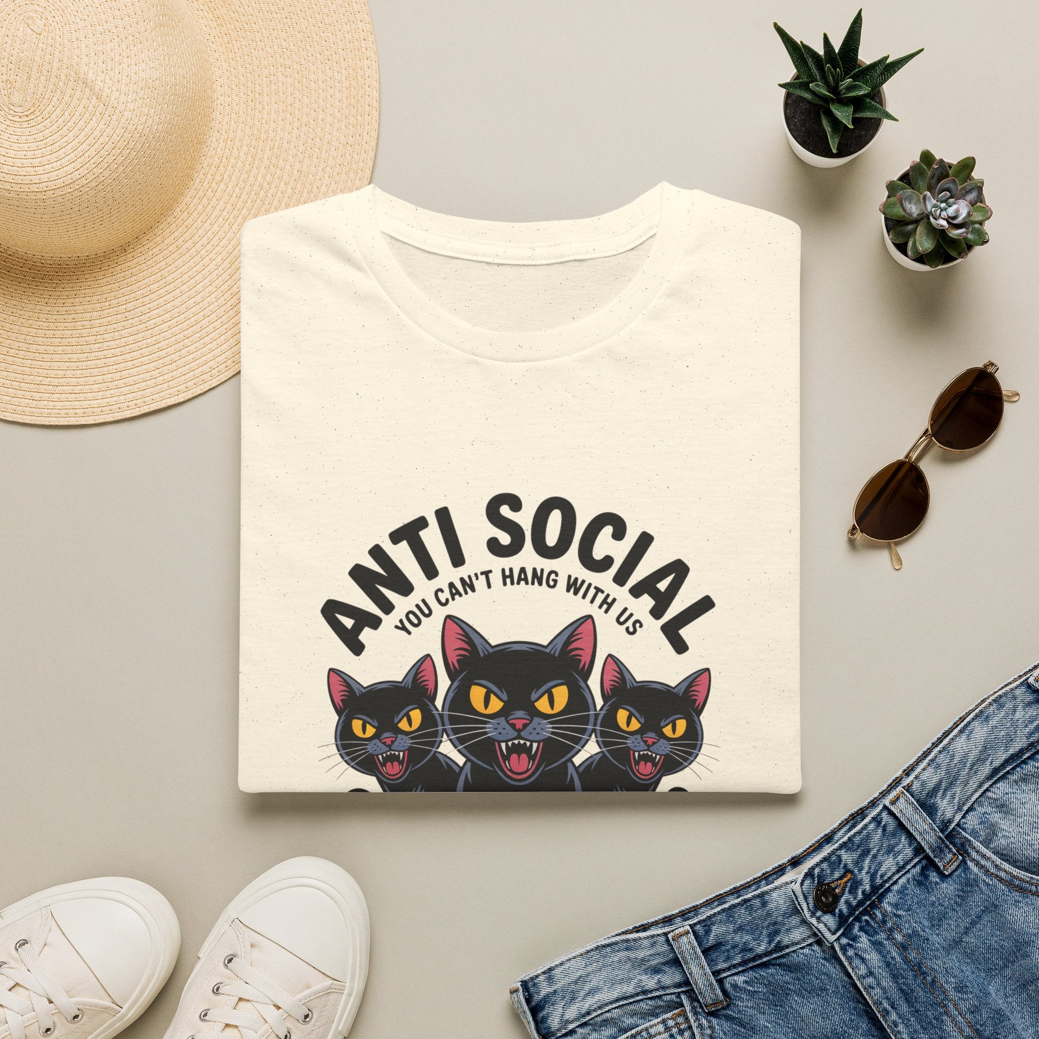 Anti Social Social Club Cat T-Shirt — "You Can't Hang With Us" Graphic Tee