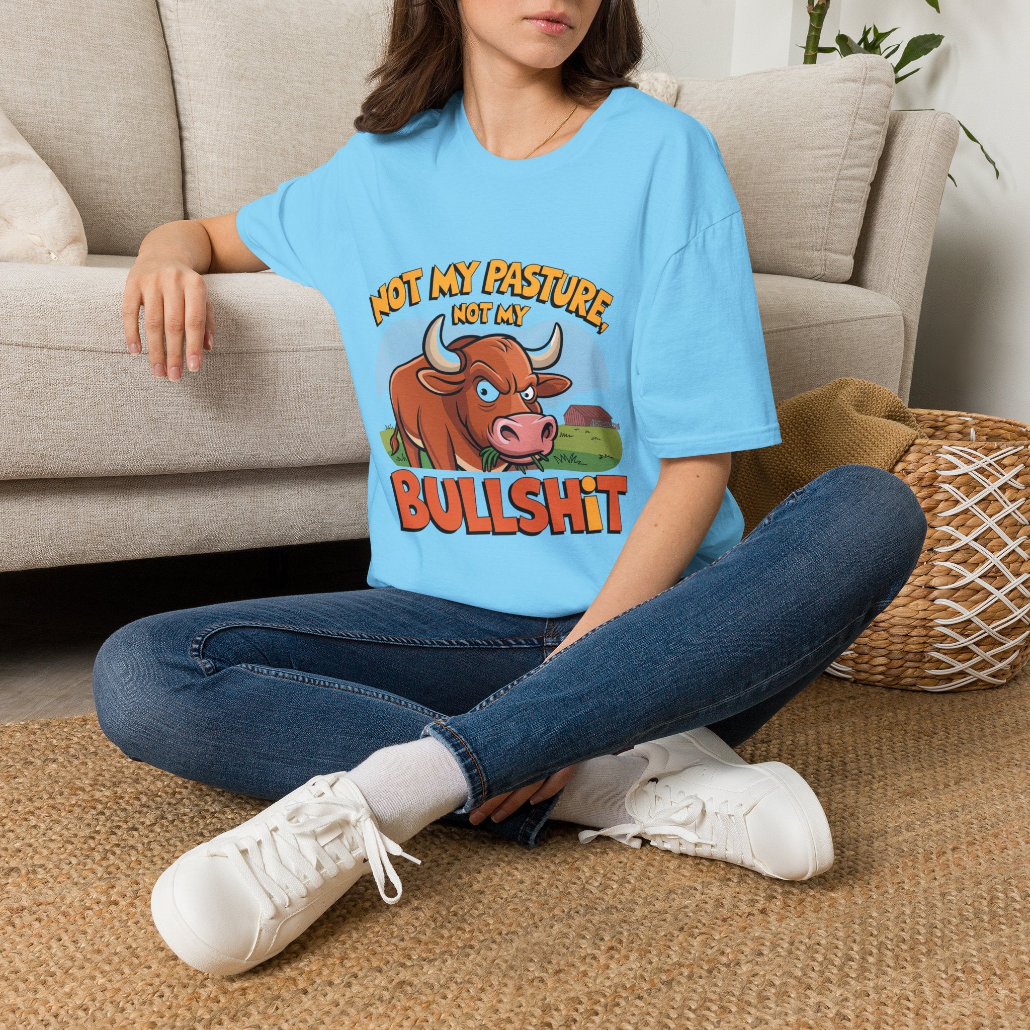 Not My Pasture Not My Bullshit T-Shirt — Funny Cow Graphic Tee