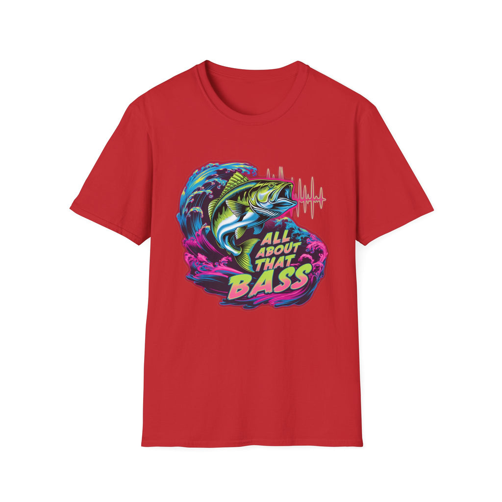 Bass Fishing T-Shirt — "All About That Bass" Retro Wave Graphic