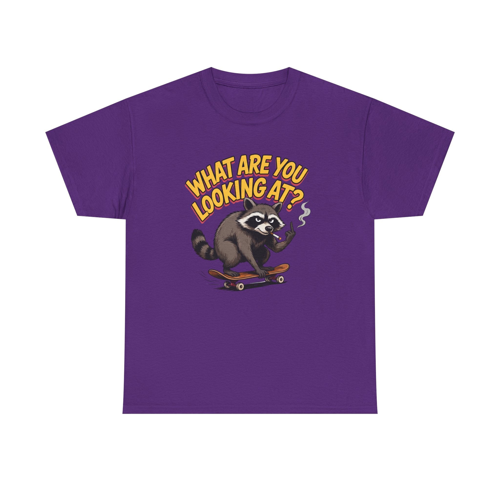 Funny Raccoon Graphic T-Shirt — What Are You Looking At Skater Humor Gift Tee