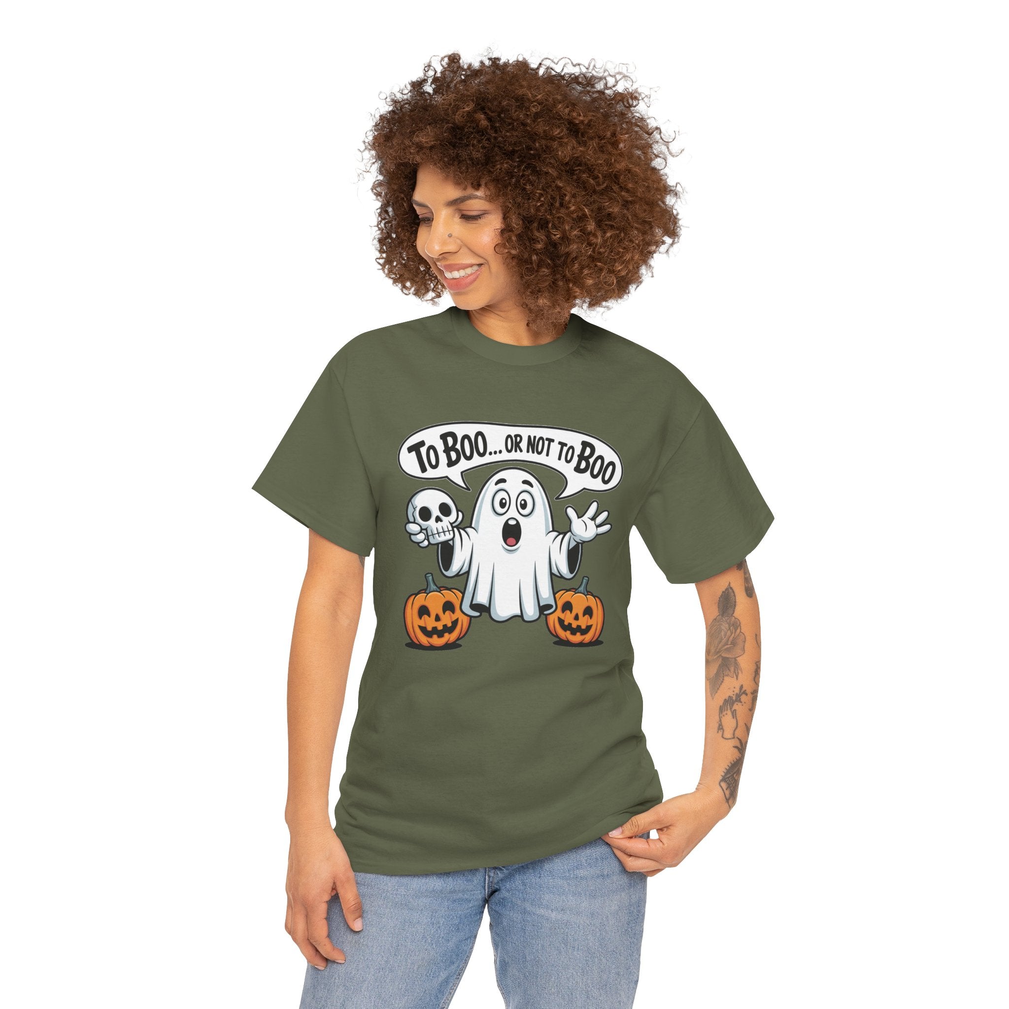 Halloween Ghost Tee - "To Boo... or Not to Boo" Cute Spooky Graphic T-Shirt