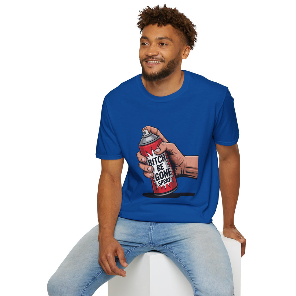 Funny 'Bitch, Be Gone' Spray T-Shirt — Pop Art Spray Can Graphic Tee