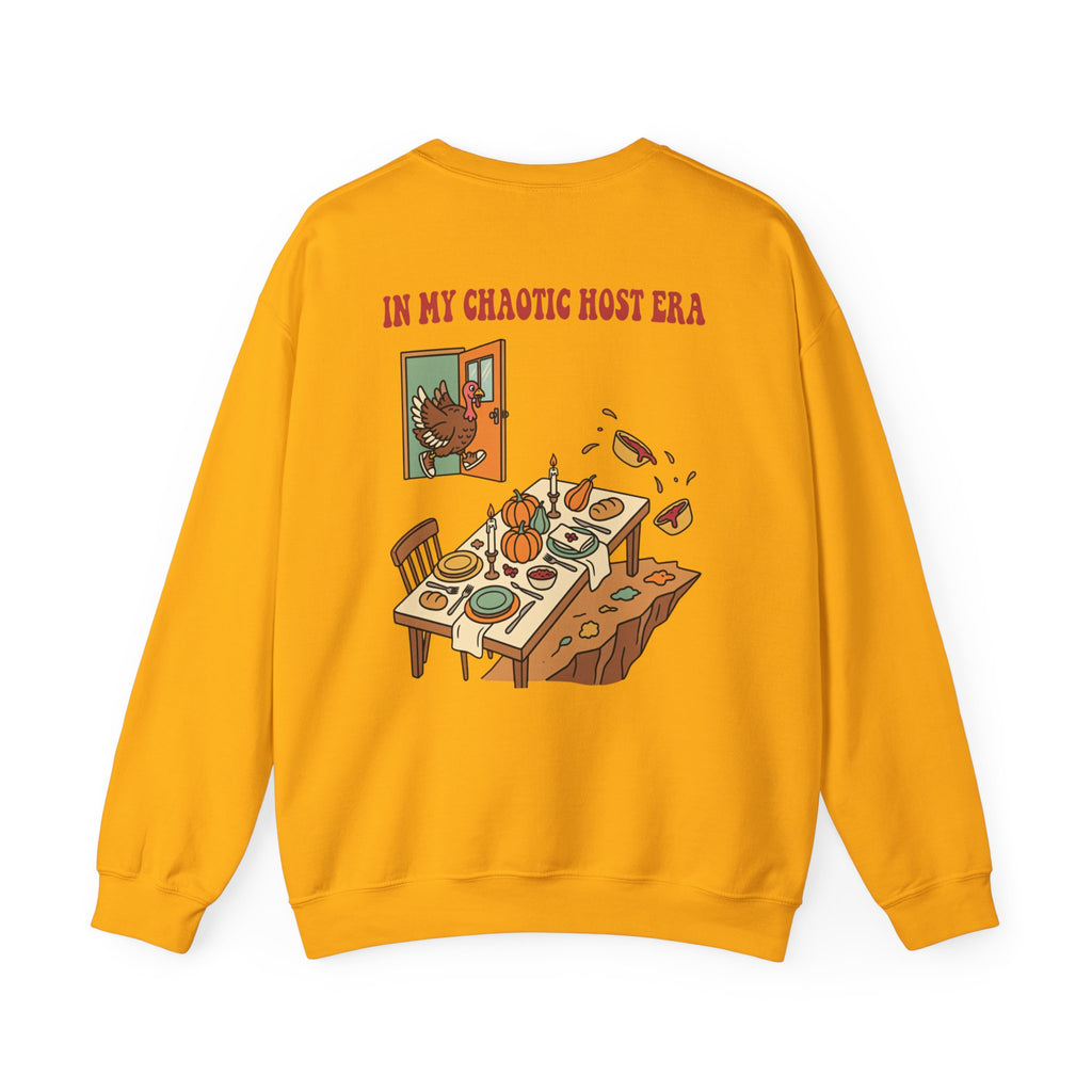 Funny Thanksgiving Host Crewneck Sweatshirt — My Table Seats 6 My Anxiety Seats 12 Gift Pullover