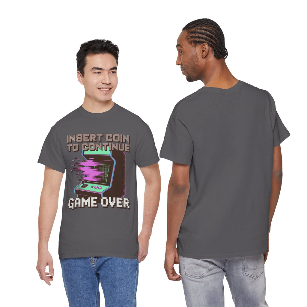 Funny Gamer T-Shirt — Insert Coin to Continue Retro Arcade Gift Tee for Men Women