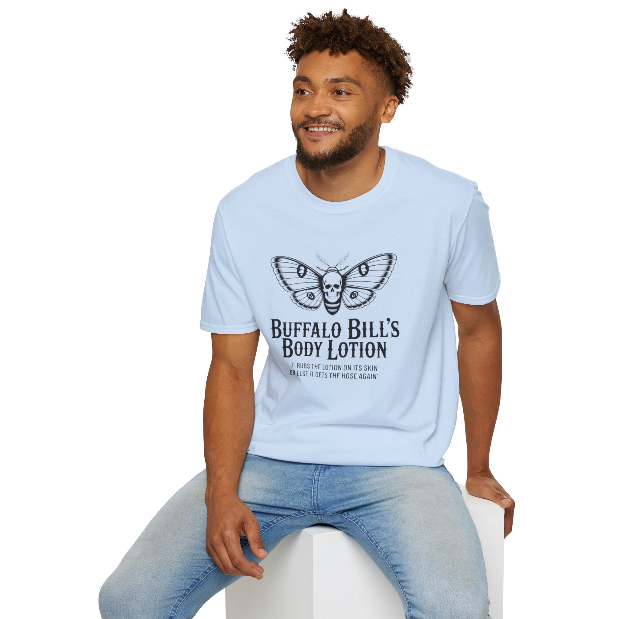 Buffalo Bill’s Body Lotion Graphic T-Shirt — Moth Skull Vintage Horror Tee