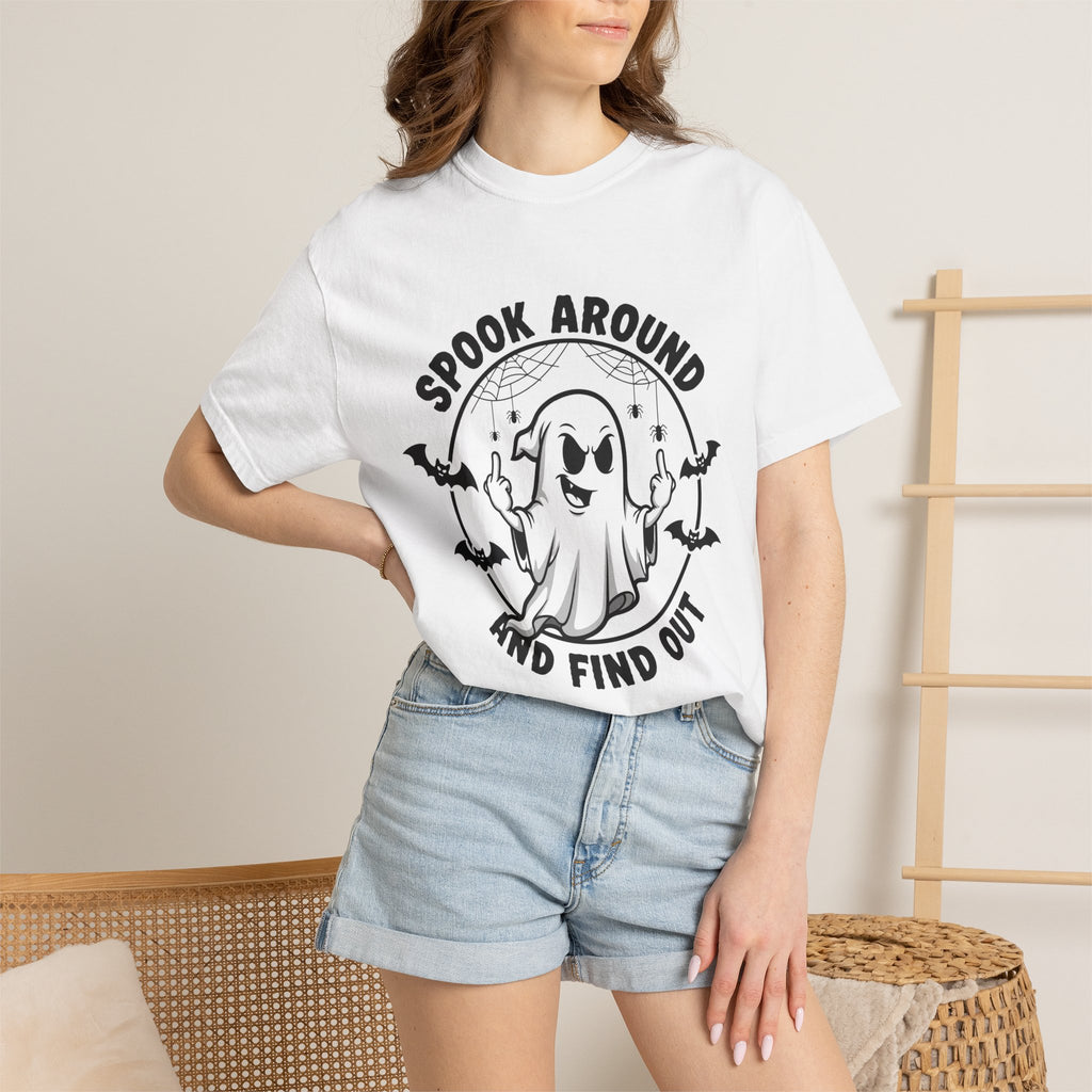 Spook Around And Find Out T-Shirt — Cute Halloween Ghost Graphic Tee