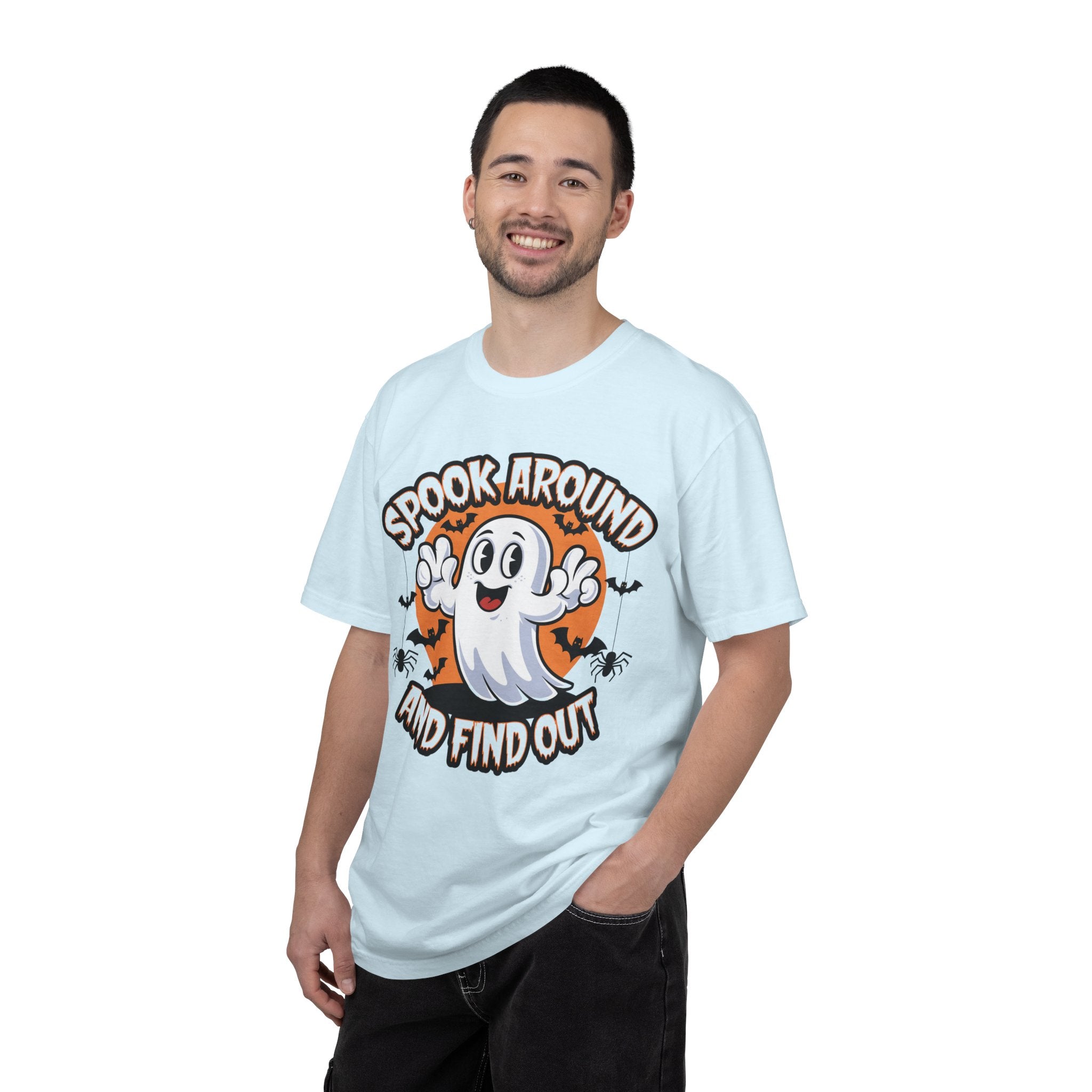 Halloween Ghost T-Shirt — “Spook Around and Find Out” Cute Retro Graphic Tee