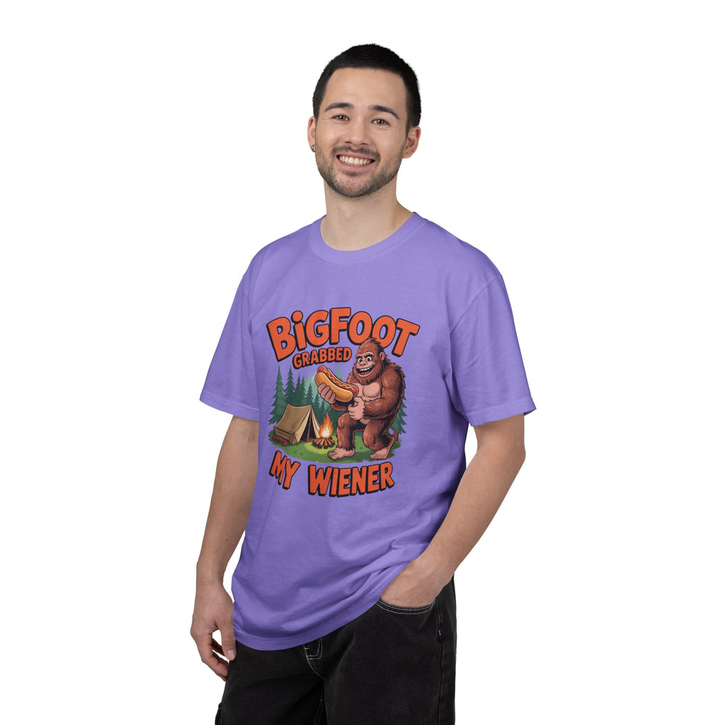 Bigfoot Grabbed My Wiener T-Shirt — Funny Camping Sasquatch Tee