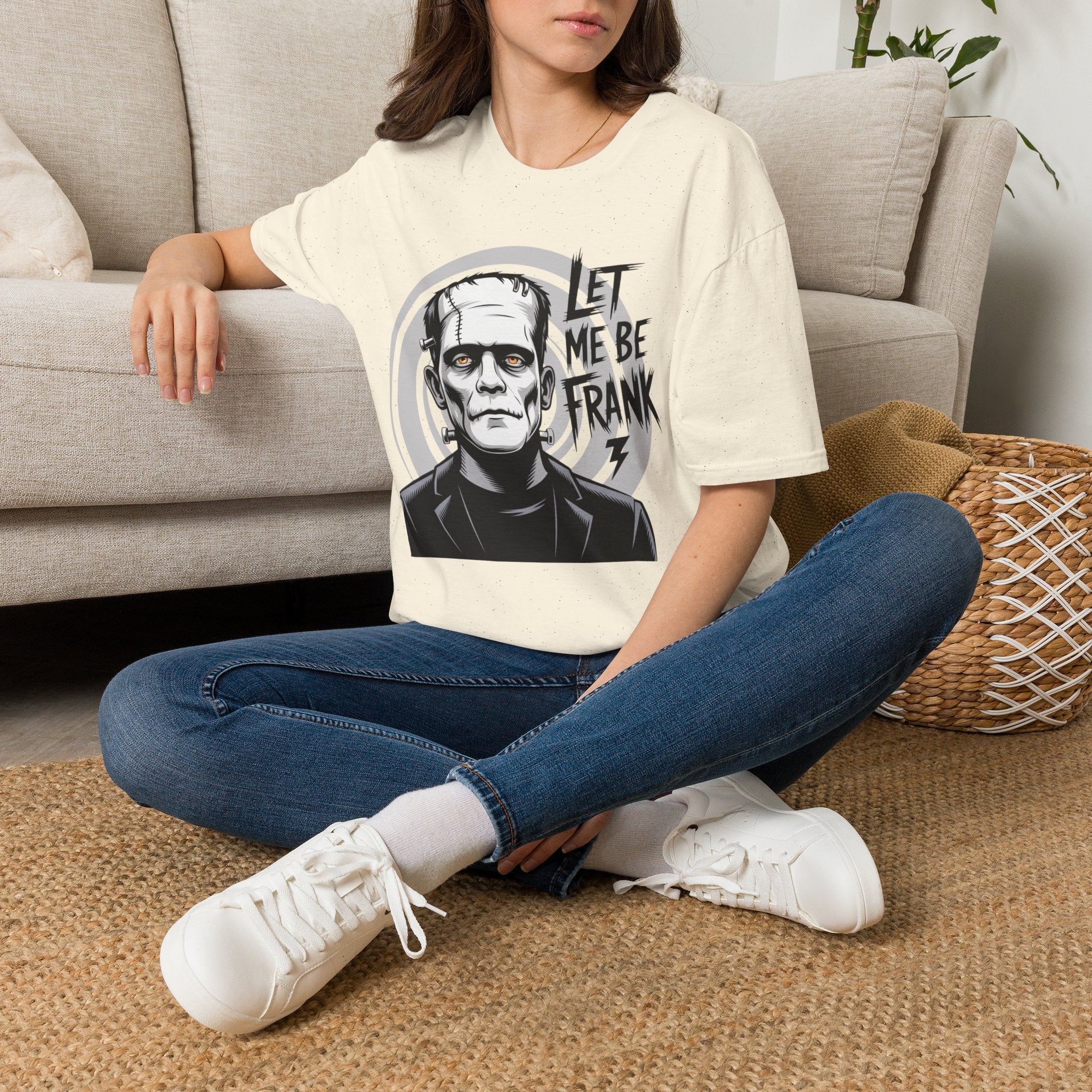 Frankenstein Monster Graphic T-Shirt — "Let Me Be Frank" Halloween Tee