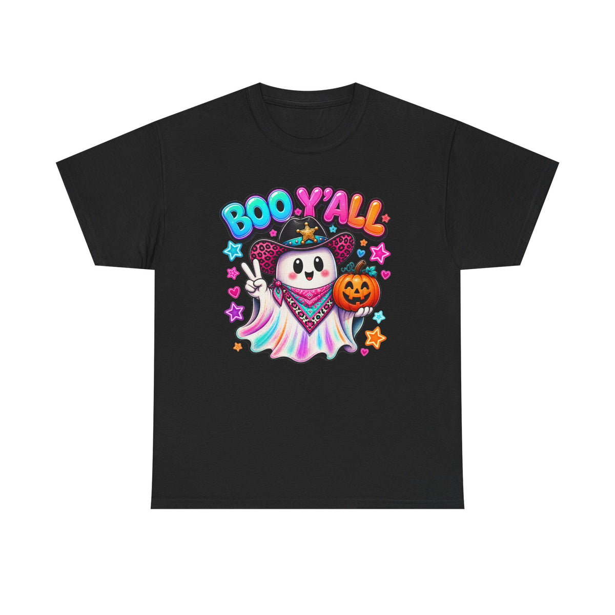 Boo Y’all Ghost Tee — Cute Halloween Pumpkin Trick-or-Treat T-Shirt
