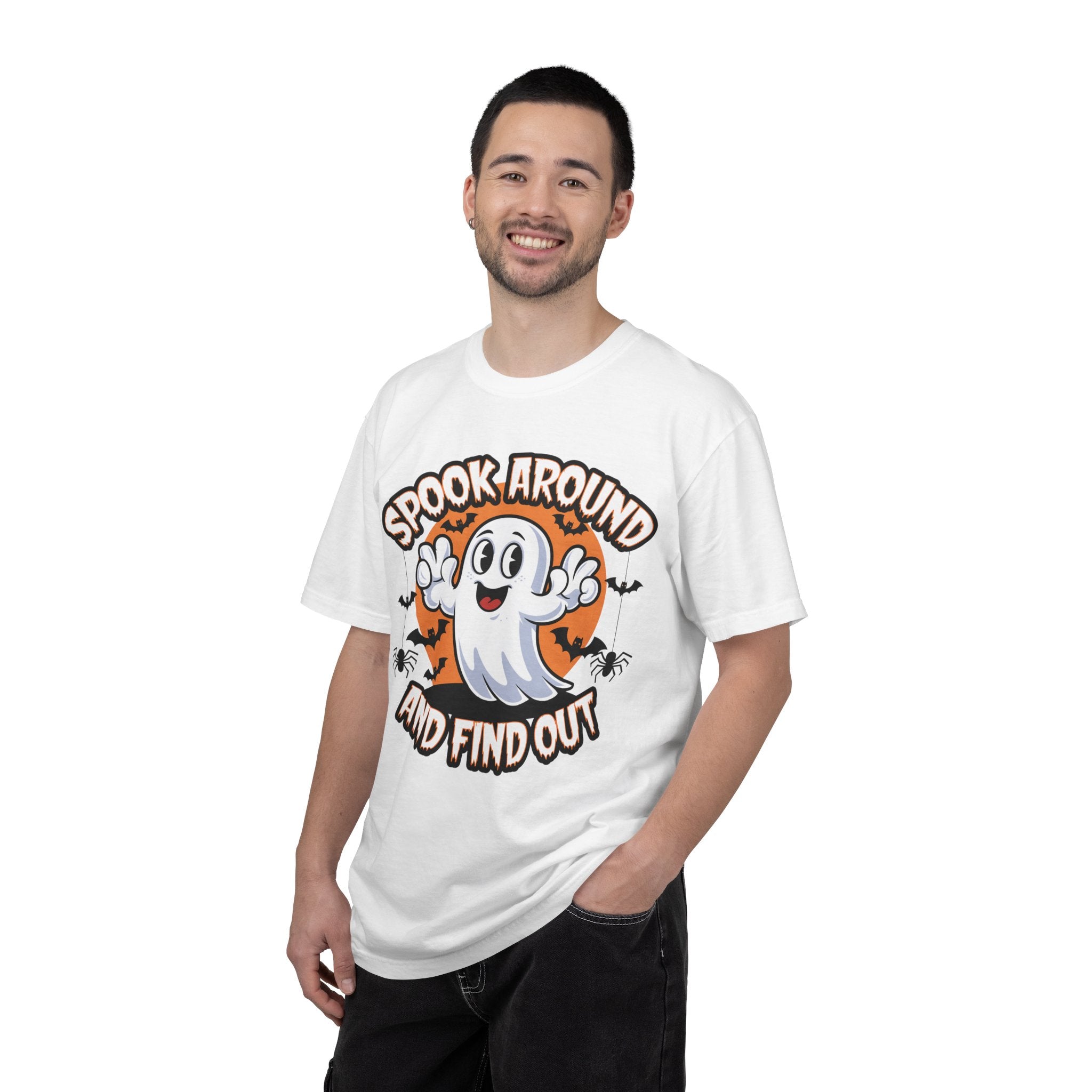 Halloween Ghost T-Shirt — “Spook Around and Find Out” Cute Retro Graphic Tee