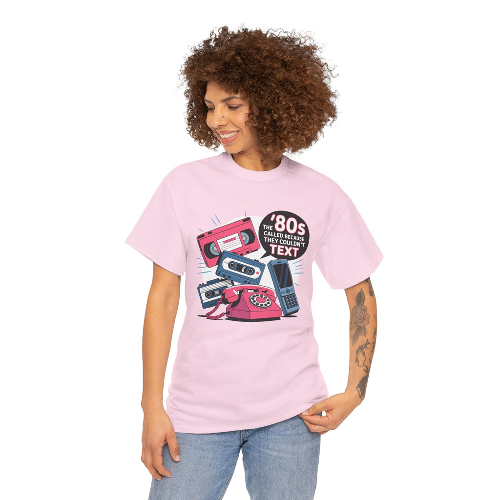 '80s Retro Phones Tee – Vintage Rotary, Cassette & Brick Cell Graphic T-Shirt