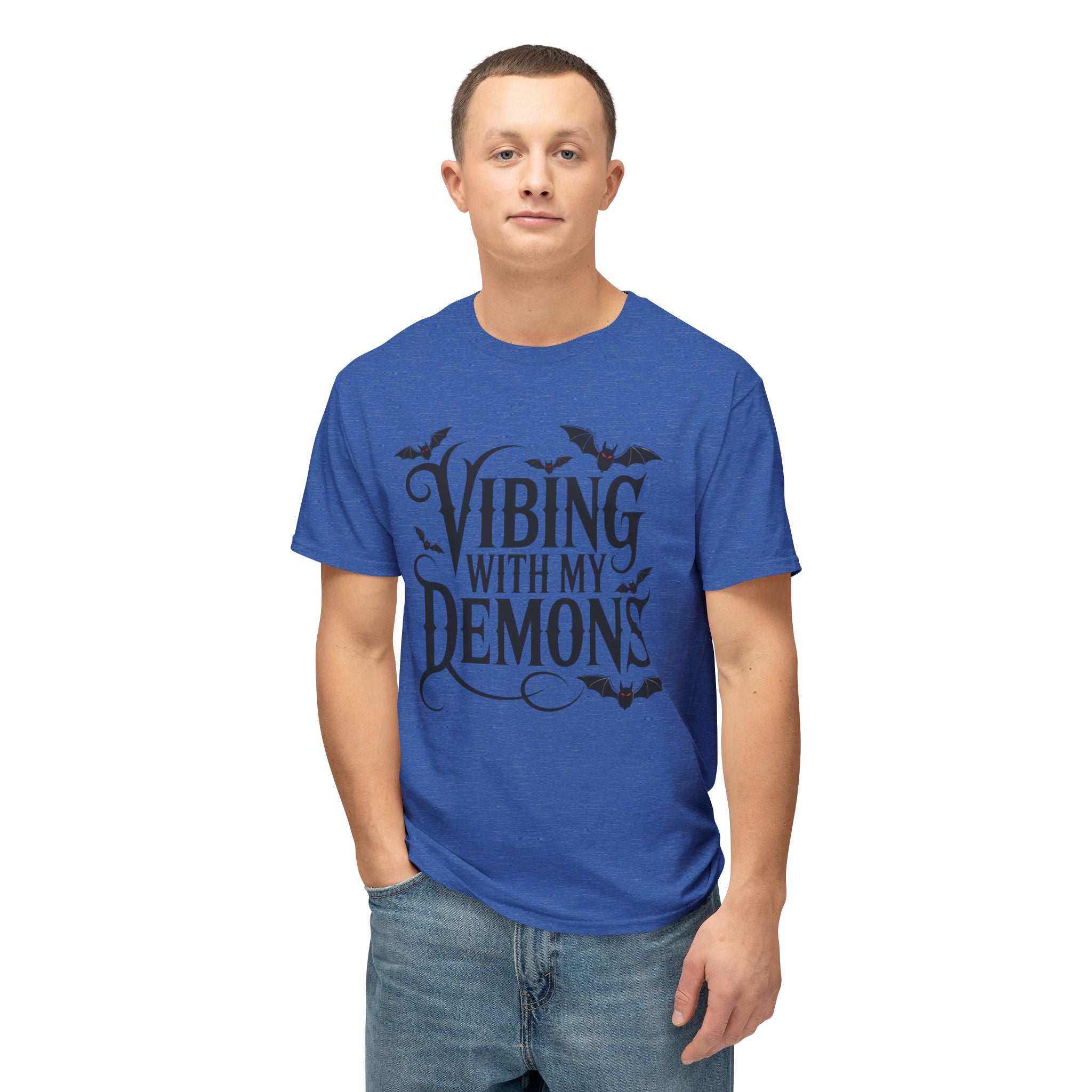 Funny Gothic Halloween T-Shirt — Vibing With My Demons Dark Humor Gift Tee